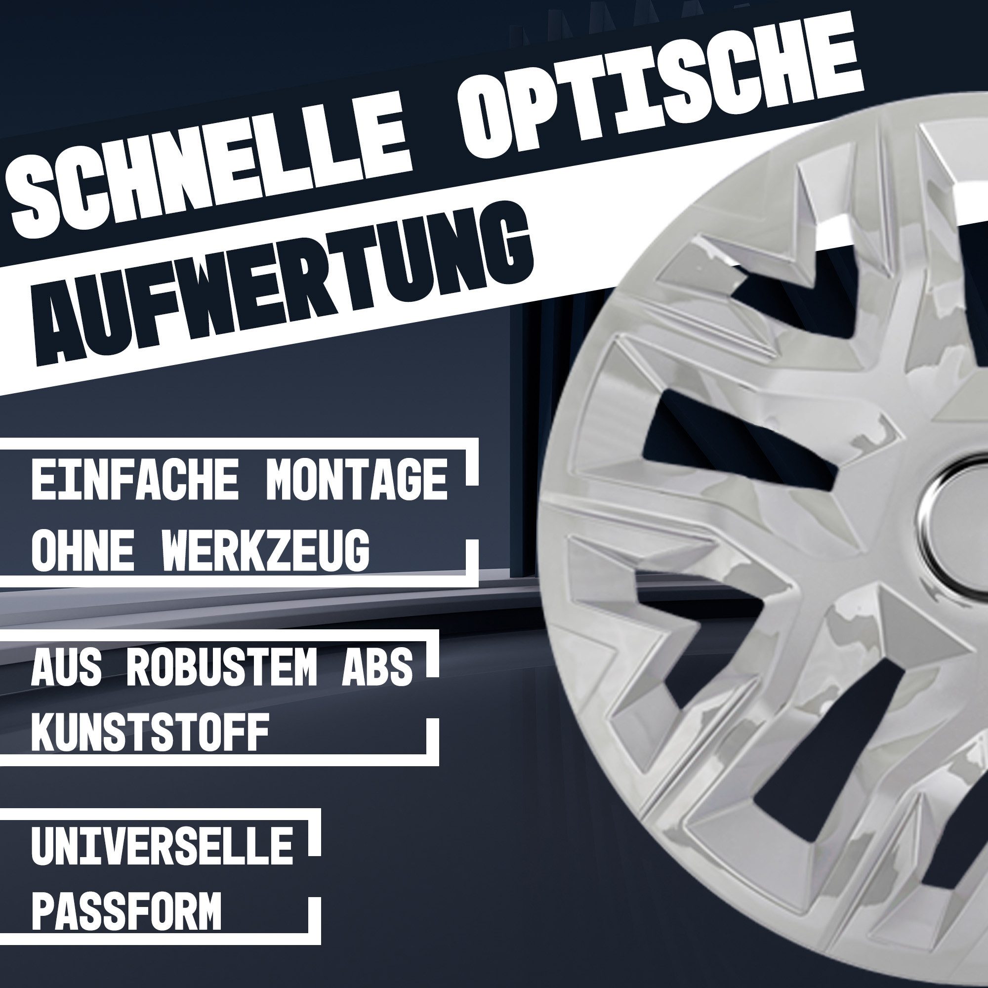 NRM Radkappe Radzierblende NRM PERFECTO 14 Zoll Silber lackiert, 14 in Zoll, (4-St)