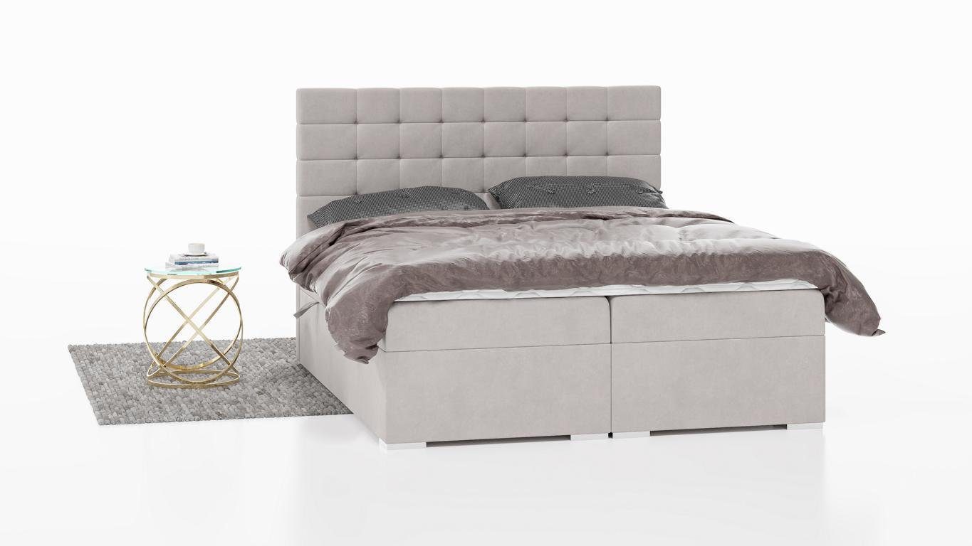 Schlafzimmer Design Luxus Textil Boxspringbett, Made Doppelbett JVmoebel Boxspringbett in Modern Grau Europa