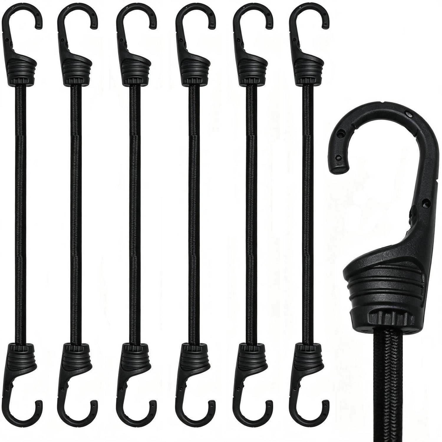 LuxusKollektion Abspannleine Spanngummis 10er-Pack 30cm Haken robust (10-tlg)