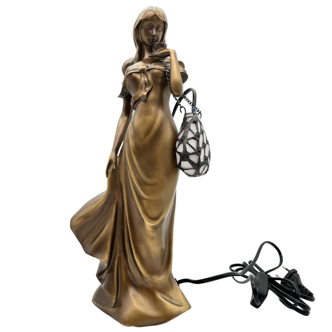 abc HOME LED-Leuchte Dame mit beleuchteter Tiffanyhandtasche