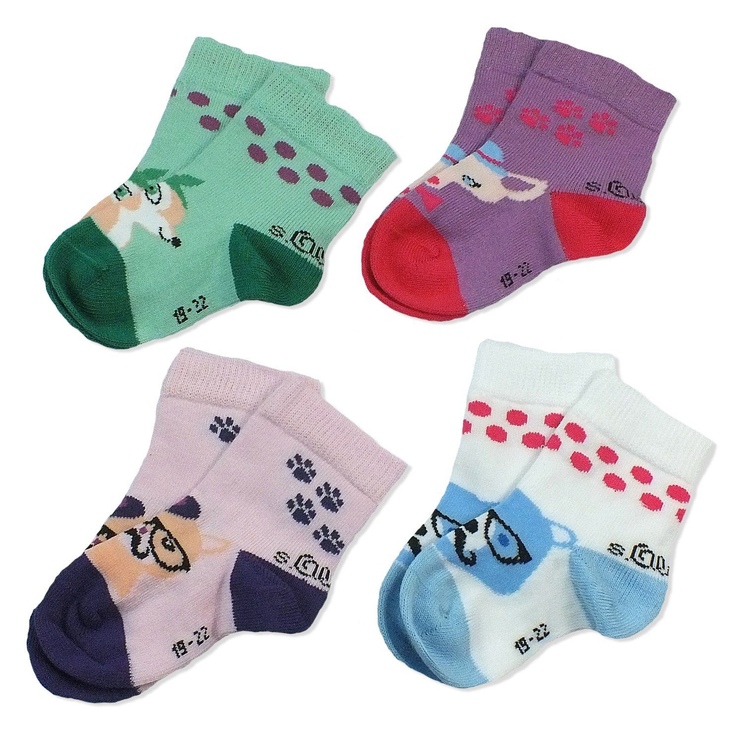 s.Oliver Langsocken S20342 (Set, 4-Paar, 4 Paar) Kinder Socken, Baby Jungen & Mädchen mit Baumwolle, Kindersocken