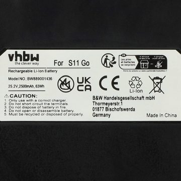 vhbw kompatibel mit Eufy HomeVac S11 Infinity, Go, Reach Staubsauger-Akku Li-Ion 2500 mAh (25,2 V)