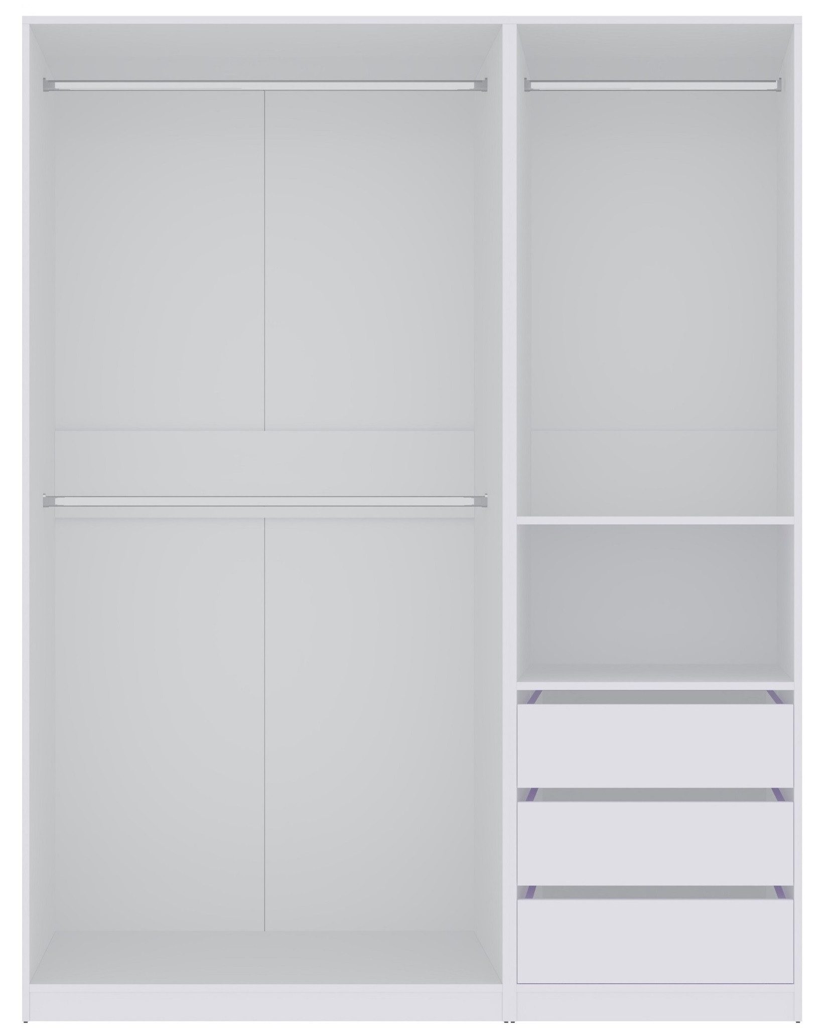 Marmex Möbel Eckkleiderschrank TRES H/B offener Garderobenschrank mit Schub günstig online kaufen