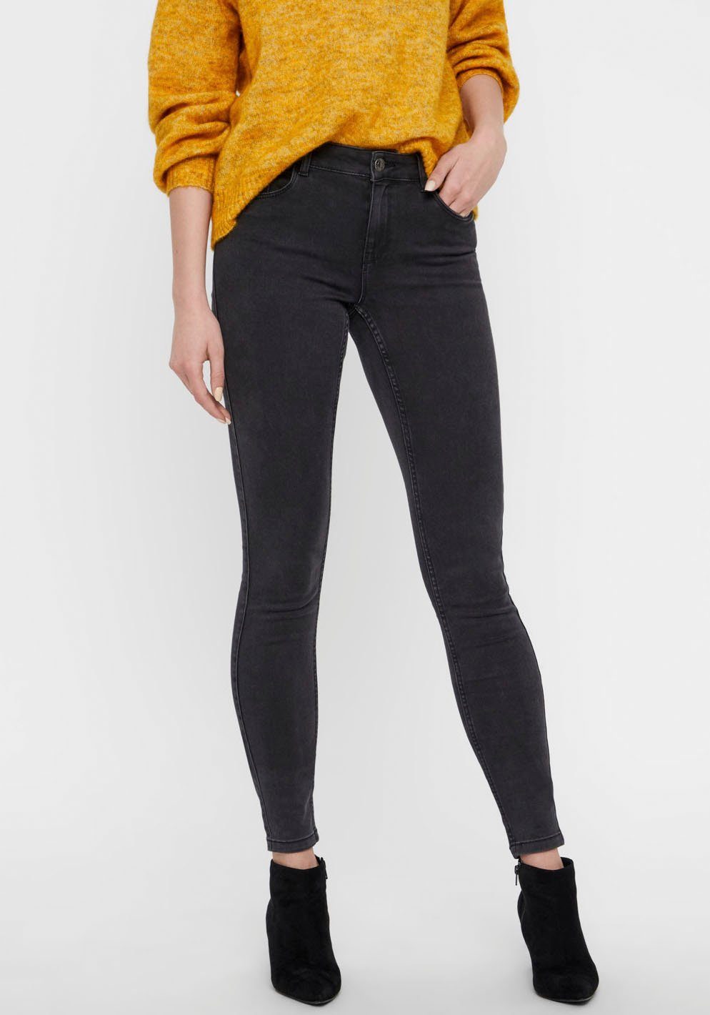Vero Moda Stretch-Jeans VMSEVEN SHAPE UP dark grey denim