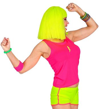 Widmann S.r.l. Kostüm Tank Top, Neon Pink - 80er Jahre Disco Kostüm