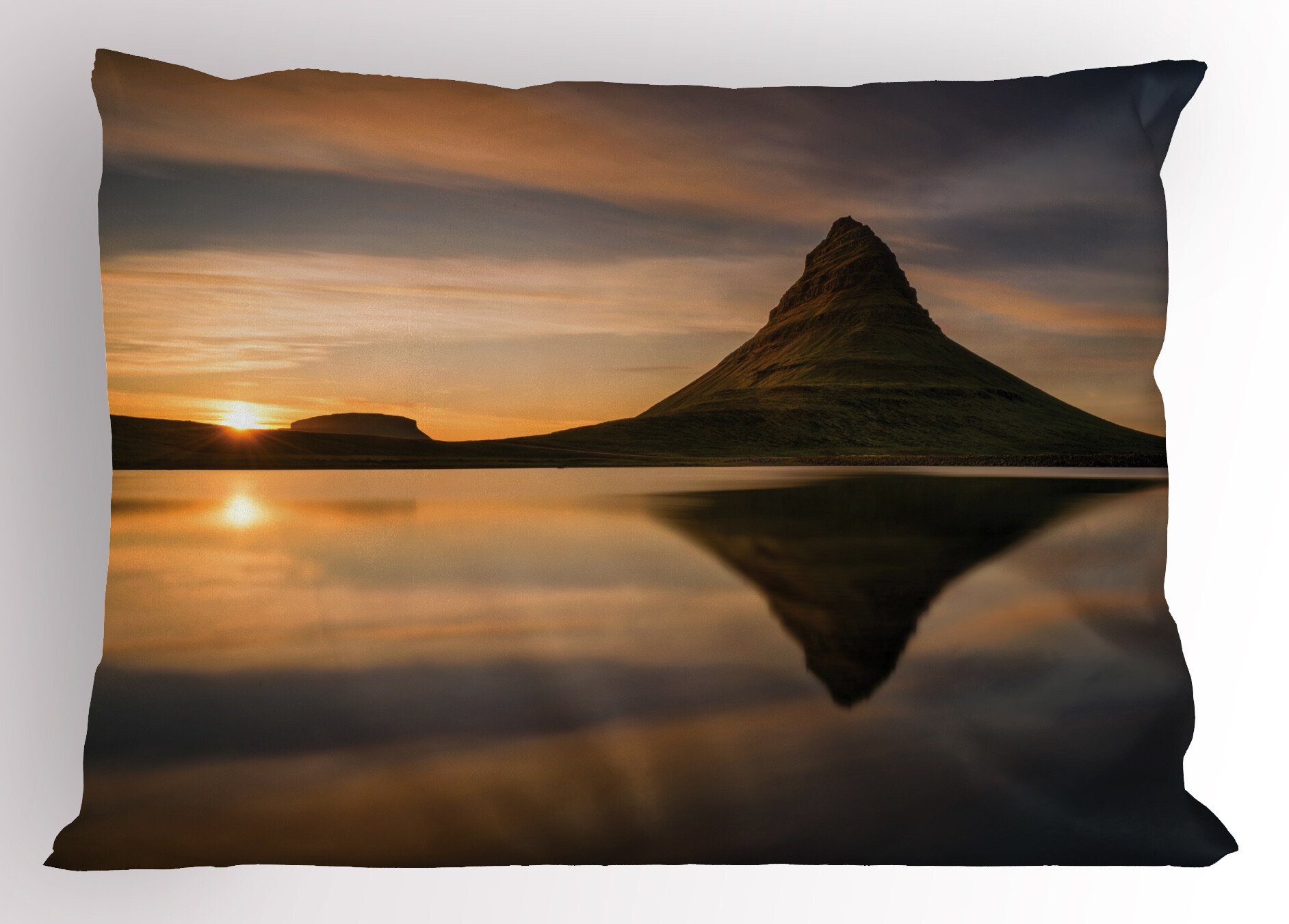 Sun Size Reflection Stück), Berg (1 Island Standard Kopfkissenbezug, Abakuhaus Dekorativer Kissenbezüge Gedruckter und