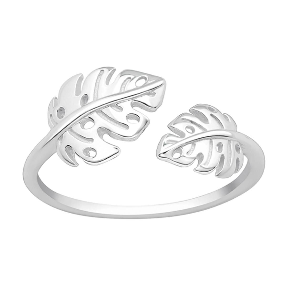 Order & Smile Schmuck Silberring Ring offen Silber 925 mit Blätter günstig online kaufen