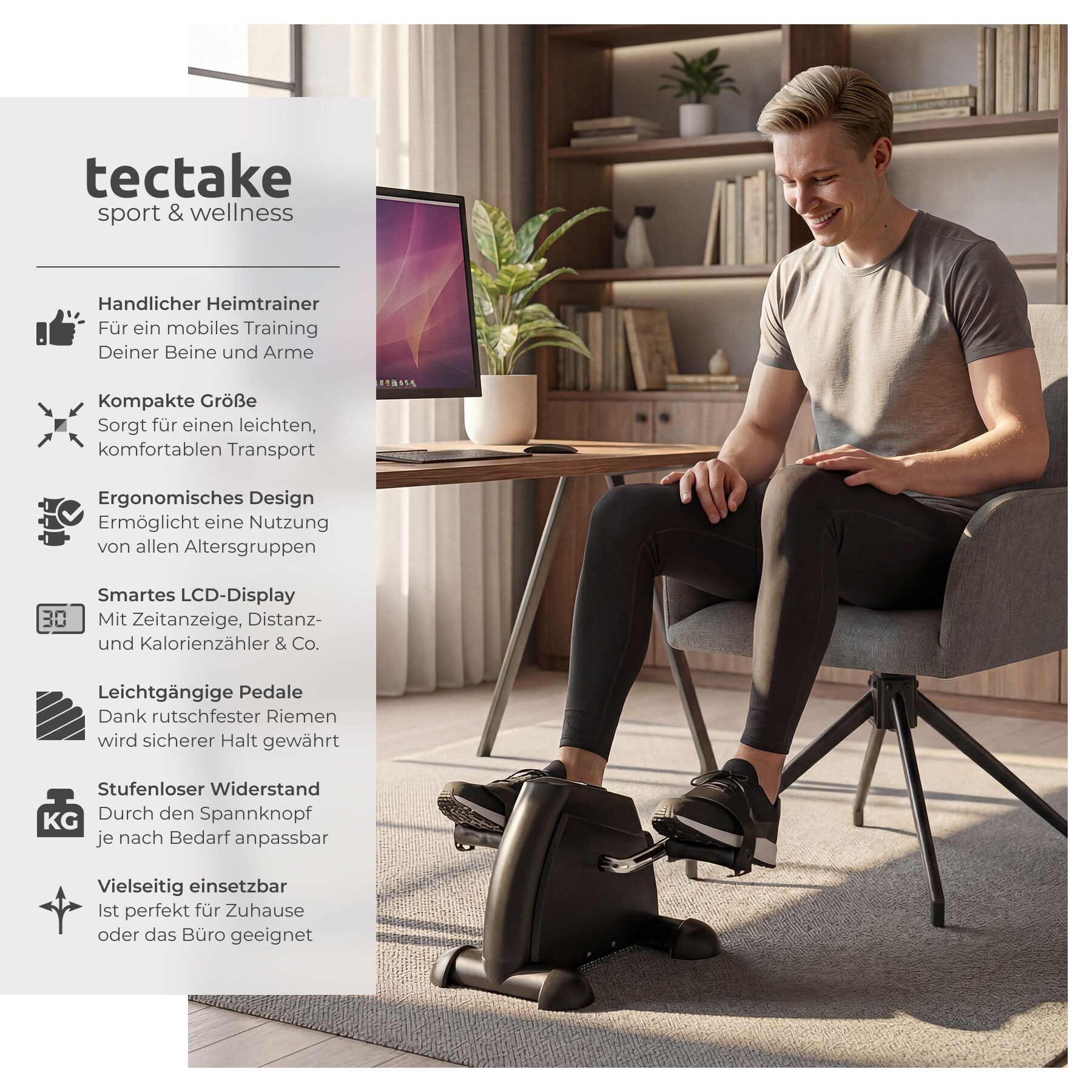 tectake Multitrainer Mini Bike, Für Beine und Arme