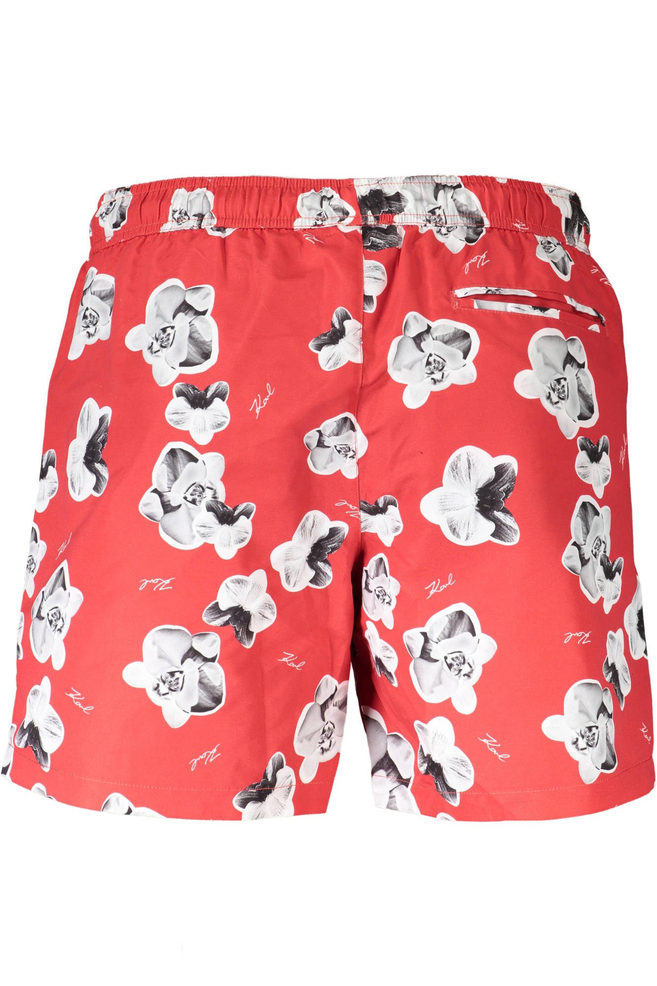 KARL LAGERFELD Badeshorts Herren Badeshorts Rot - Mittellang mit Taschen & Mesh-Innenslip