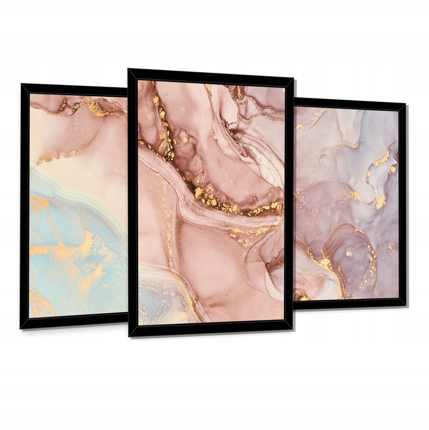 Wallarena Плакат Set Mit Rahmen 3 Teilig Kunstdruck 3er Изображения Wandbilder Wohnzimmer, Abstrakt (3er, 3 St), SET 30x40 cm x 3 Wandbild