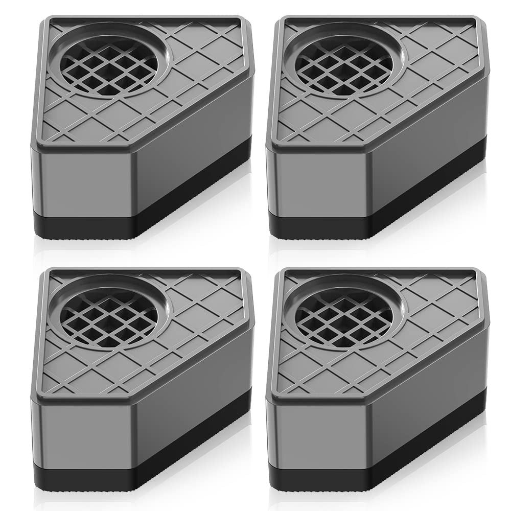 Silberstern Waschmaschinenuntergestell Fußmatten für Waschmaschine und Kühlschrank, 4 Stück Isolationsstoßdämpfer, rutschfeste Waschmaschinen-Fußpolster