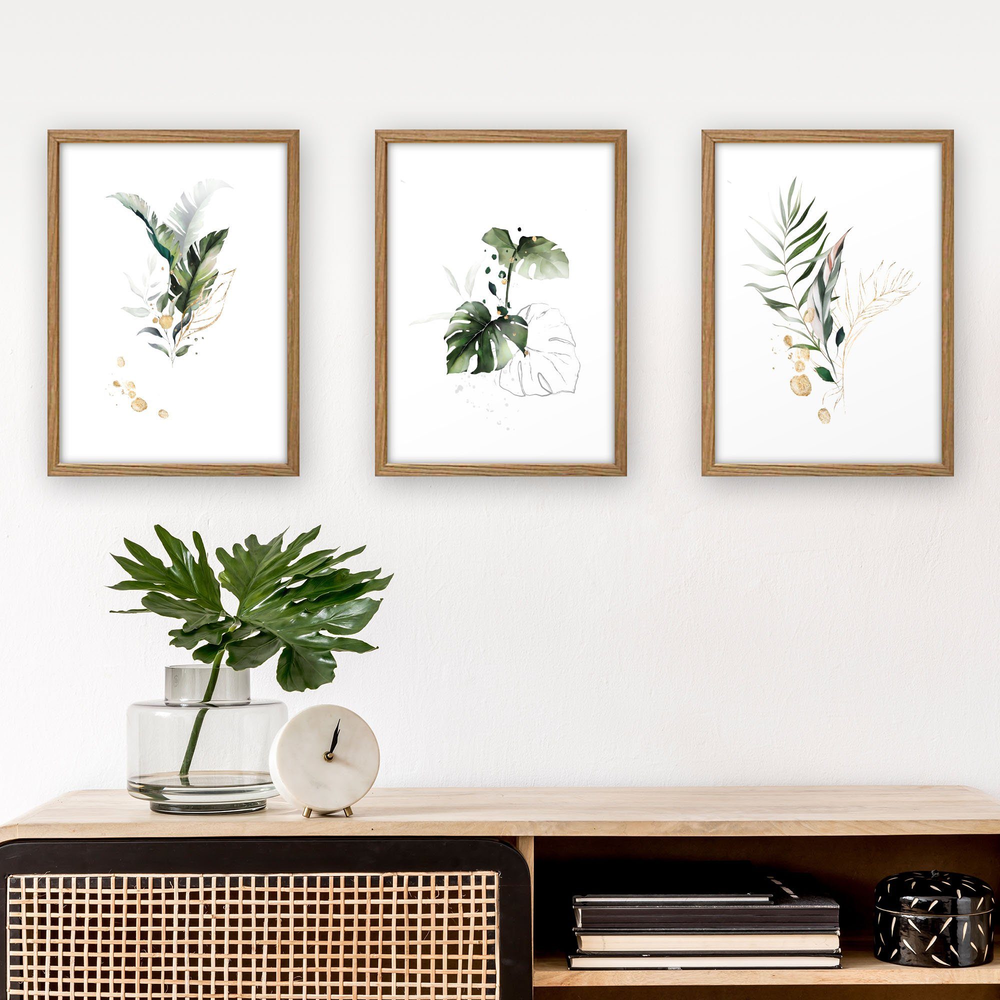 Kreative Feder Poster, Pflanzen (Set, 3 günstig online kaufen
