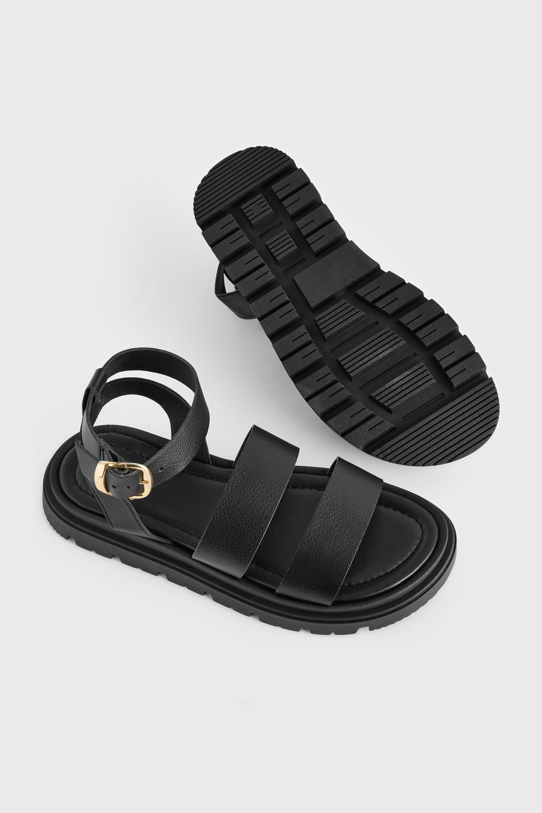 mit Comfort® Black Next Forever (1-tlg) Knöchelriemen Keilsandalette Profil-Sandalen