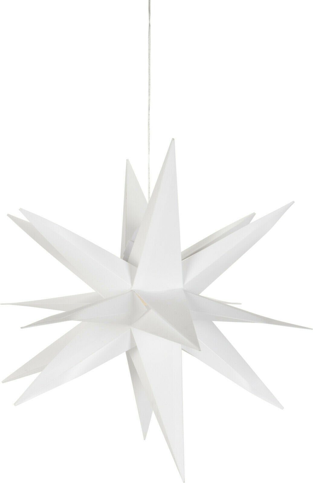 Meinposten LED-Lichterkette Stern Weihnachtsstern LED Ø 46 cm indoor Timer  weiß Batterie, Batteriebetrieben