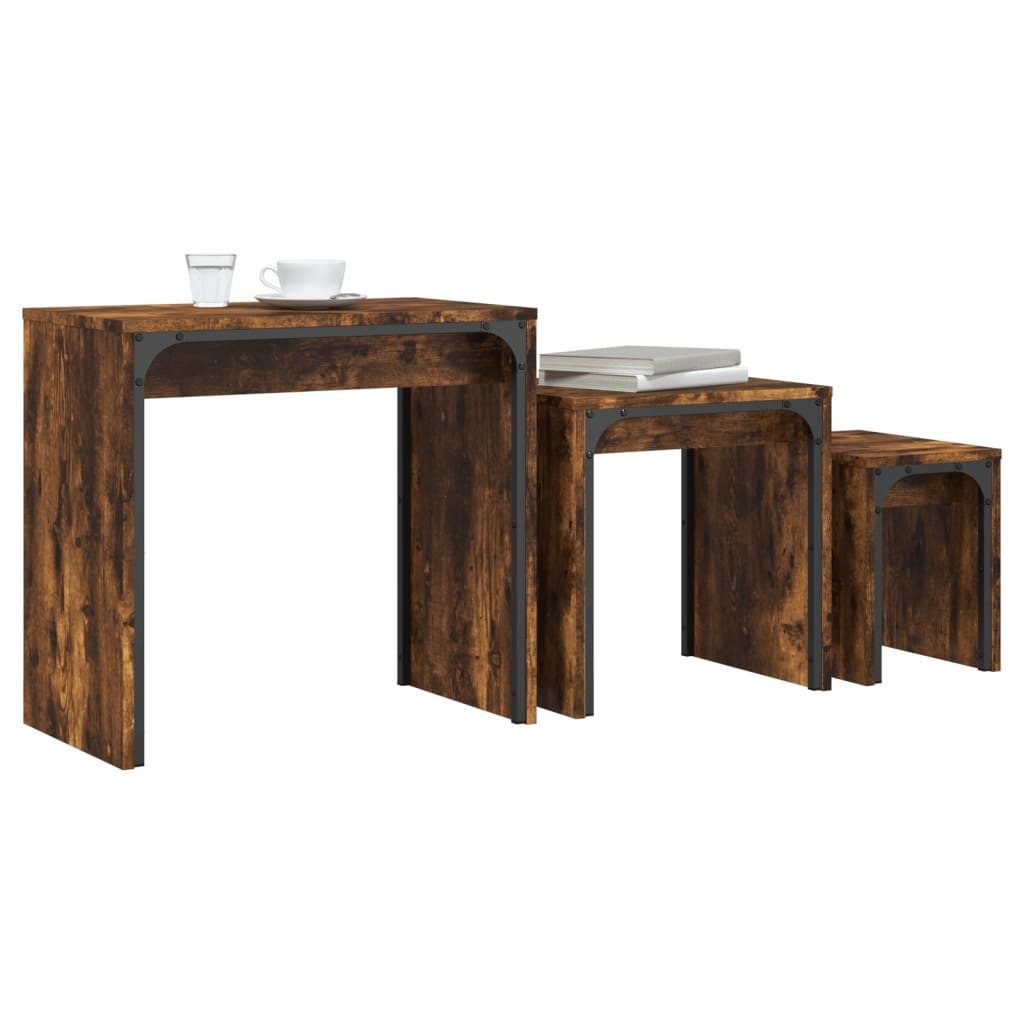 vidaXL Couchtisch Satztische 3 Stk. Räuchereiche günstig online kaufen