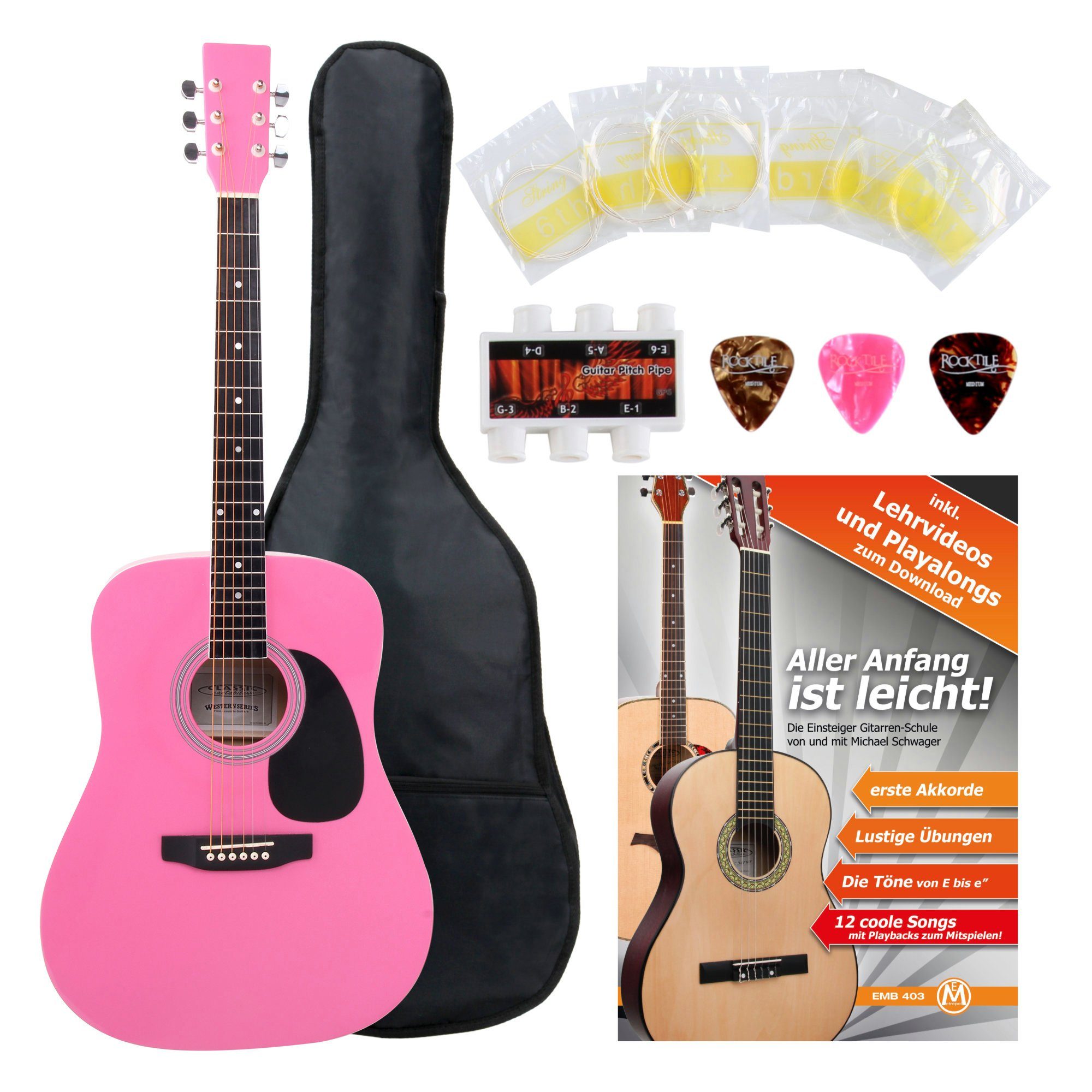 Westerngitarre WS-10 Akustikgitarre für Anfänger & Fortgeschrittene