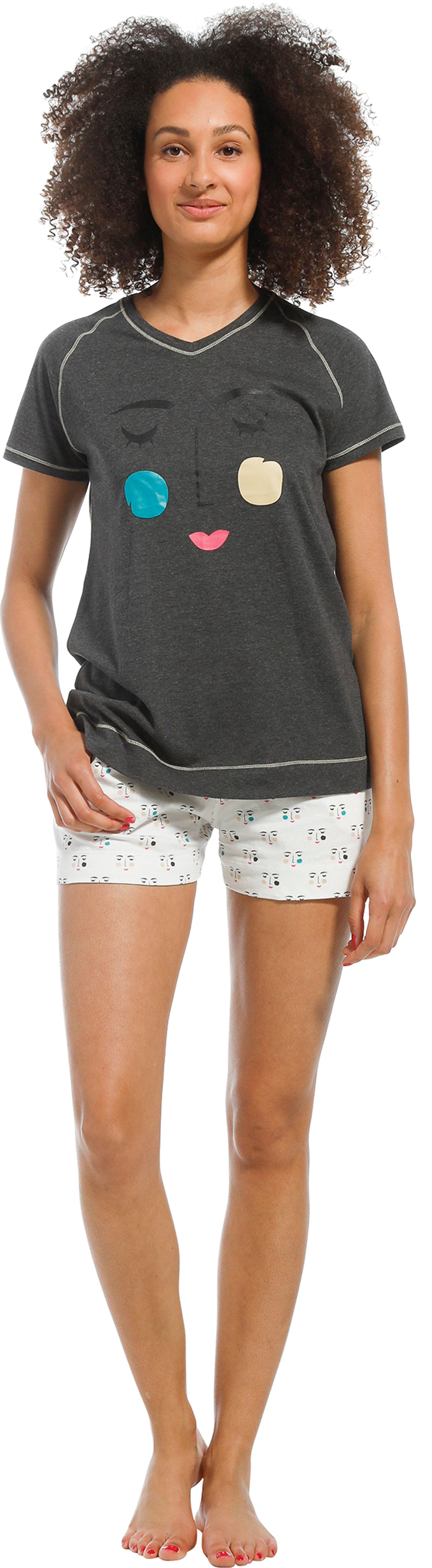 Rebelle Shorty Damen Schlafanzug kurz modisch (2 tlg) Modisches Design