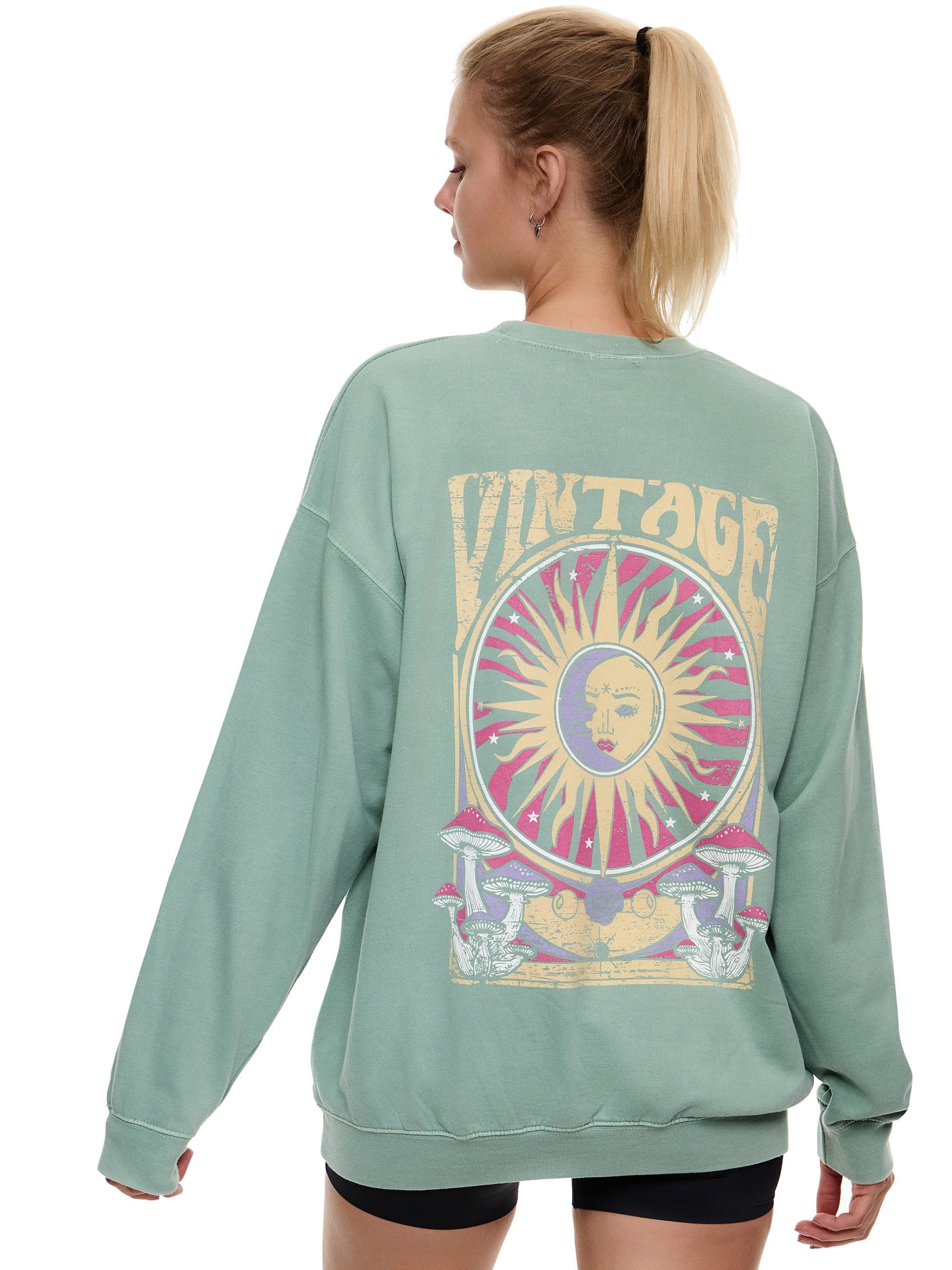 Sweatshirt Worldclassca Oversized Sweatshirt VINTAGE Print Langarm Pullover