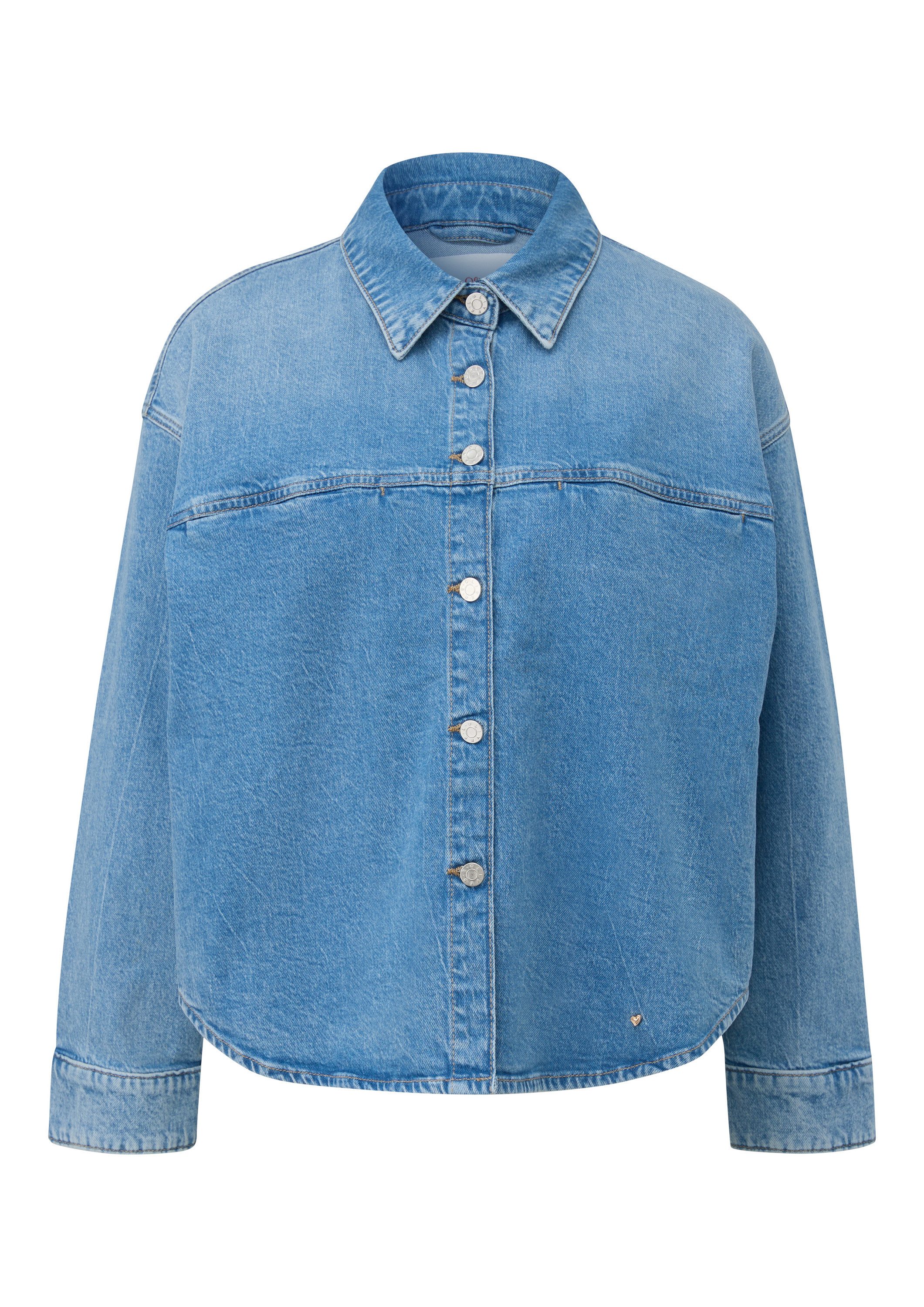 s.Oliver Hemdjacke Indoor-Jacke Oversized Denim-Jacke mit Hemdkragen und Brusttasche