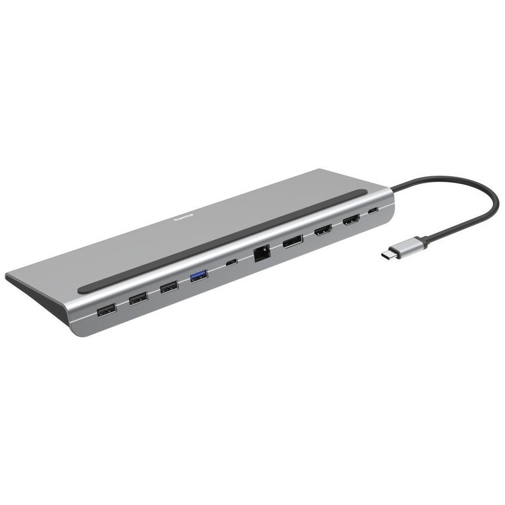 Hama Hama 10 Port USB-C-Docking-Station grau für Laptops Adapter USB-C