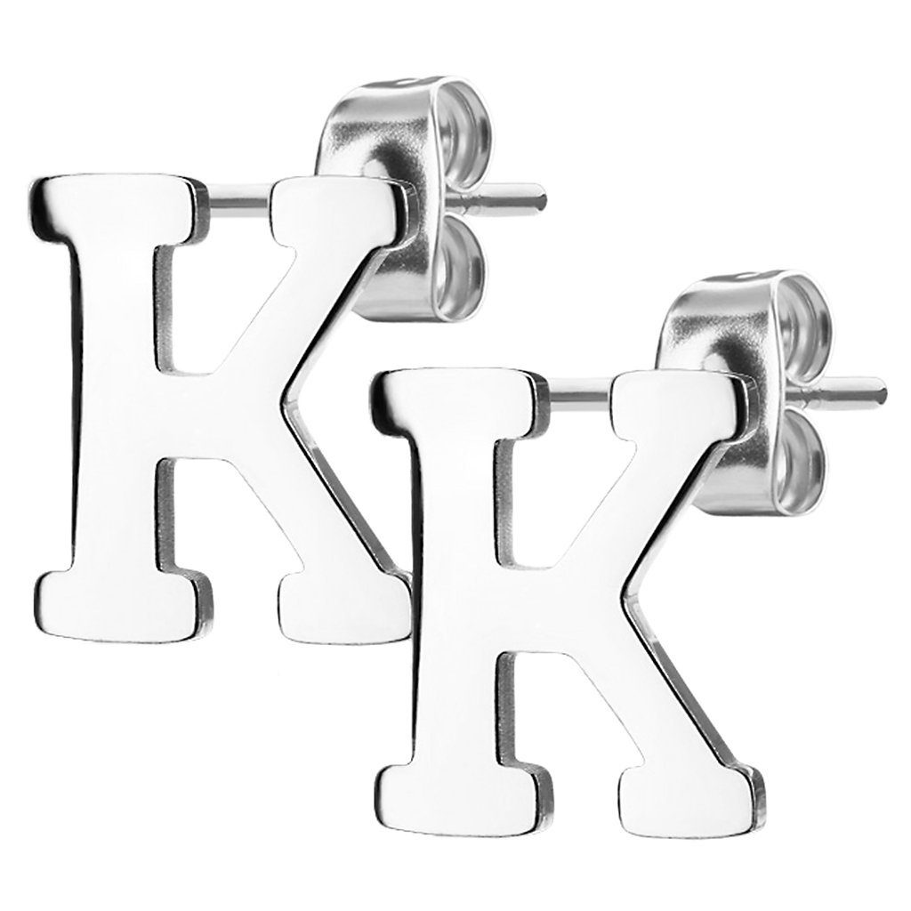 Taffstyle Paar Ohrstecker Ohrringe Buchstaben Alphabet Edelstahl Silber Ohr günstig online kaufen
