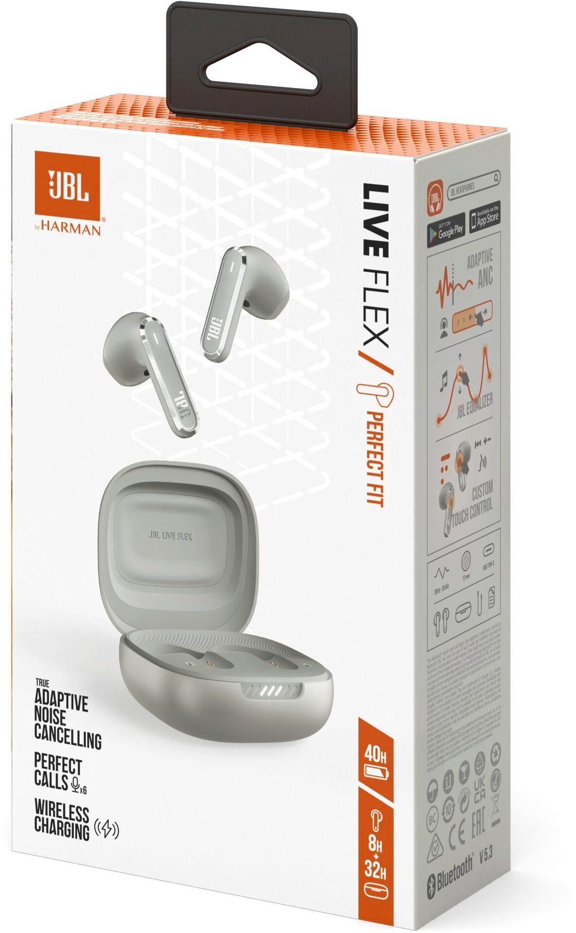 Silber LIVE wireless JBL Flex In-Ear-Kopfhörer