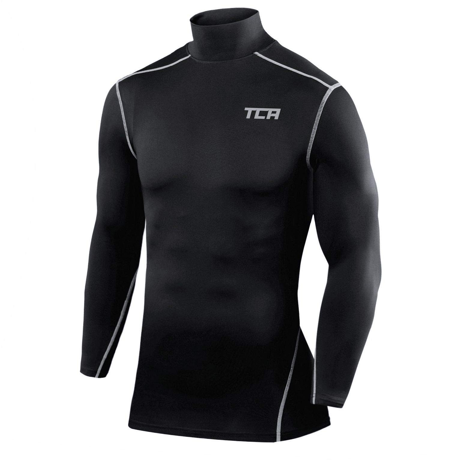 Funktionsshirt TCA Herren Kompression Langarm Thermo Oberteil - Schwarz