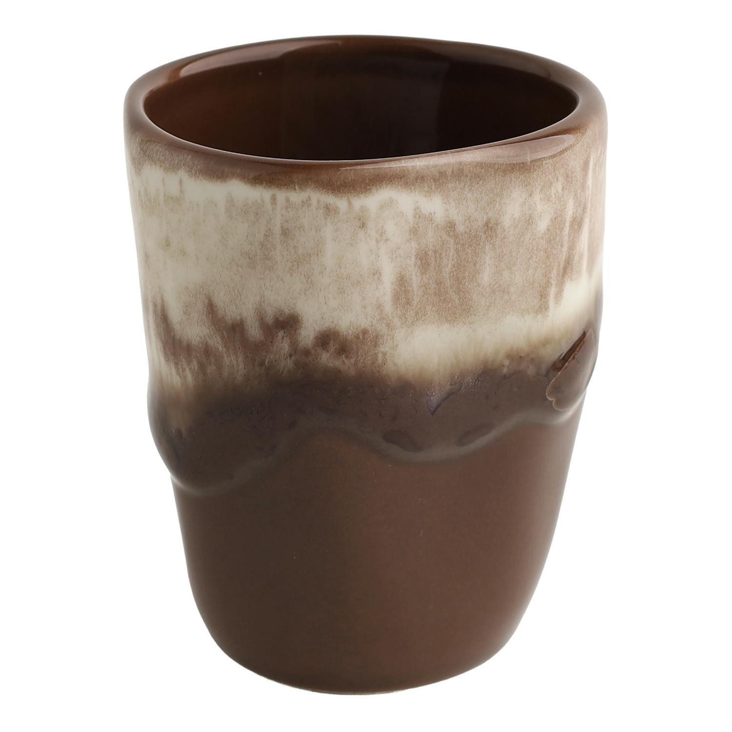 CreaTable Tasse Espressobecher SQUEEZY MOCHA MOUSSE, 80 ml, 1-tlg., Steinzeug, Beige, glasiert