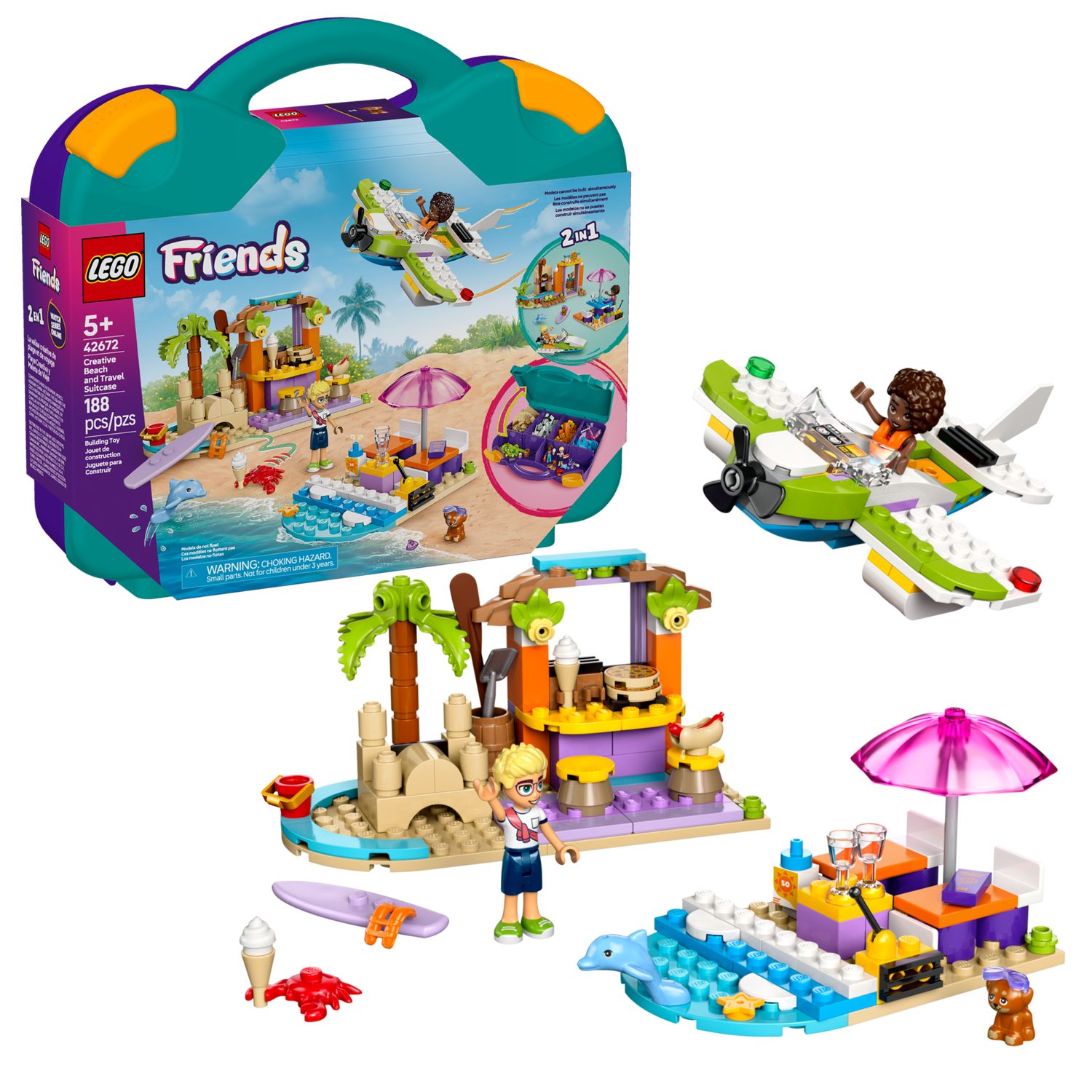 LEGO® Friends 42672 Kreativer Reisekoffer Spielbausteine, (Set, 188 St., Set)