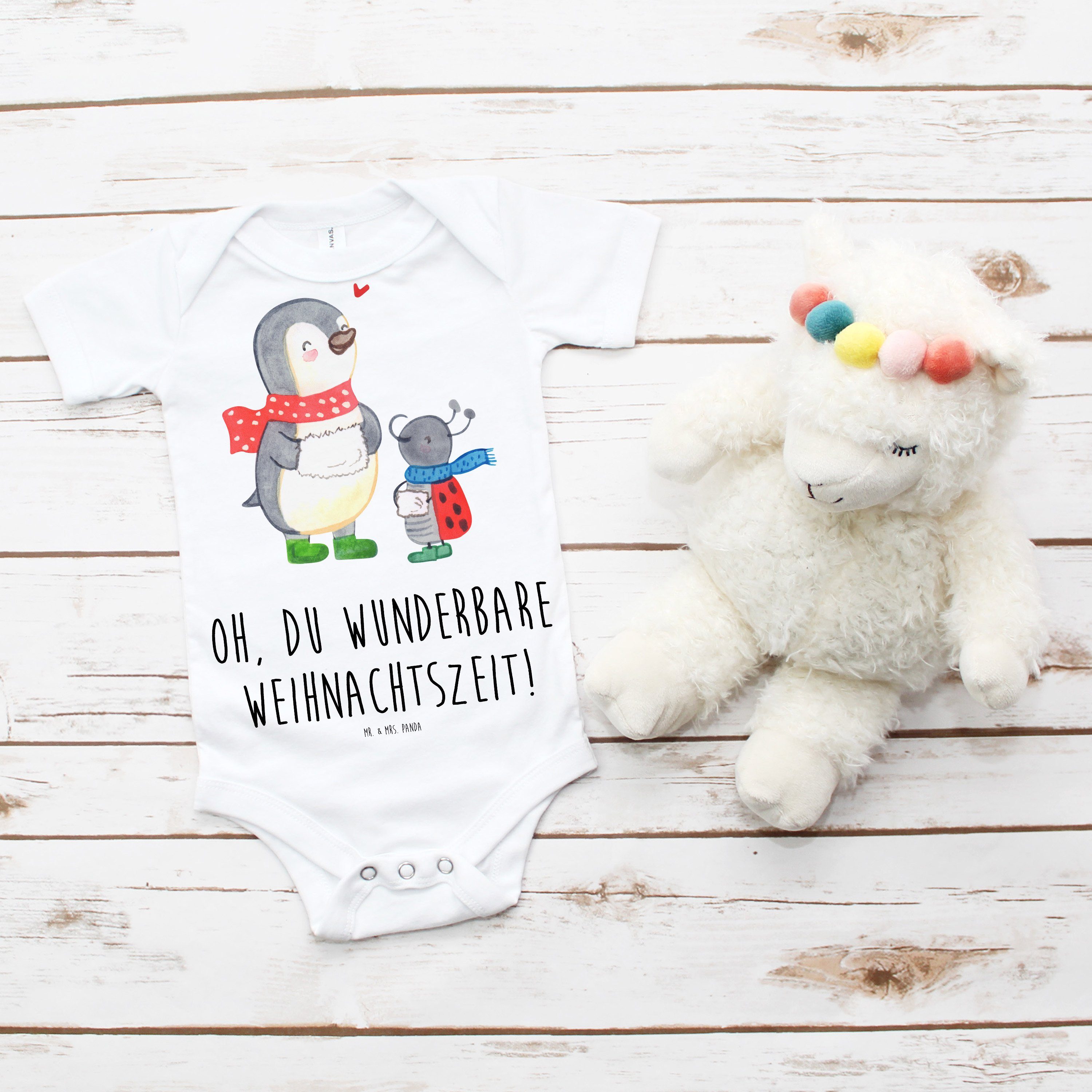 Smörle Geschenk, Transparent & 1. 3. Strampler Mr. Monat (1-tlg) - Winterzeit - - Panda Mrs. Weihnachten