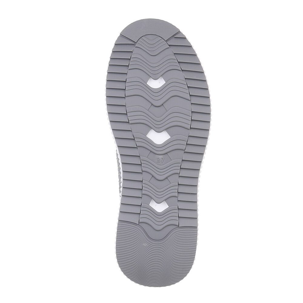 Ital-Design Damen Freizeit Plateaustiefelette (87214650) Flach Plateaustiefeletten in Silber