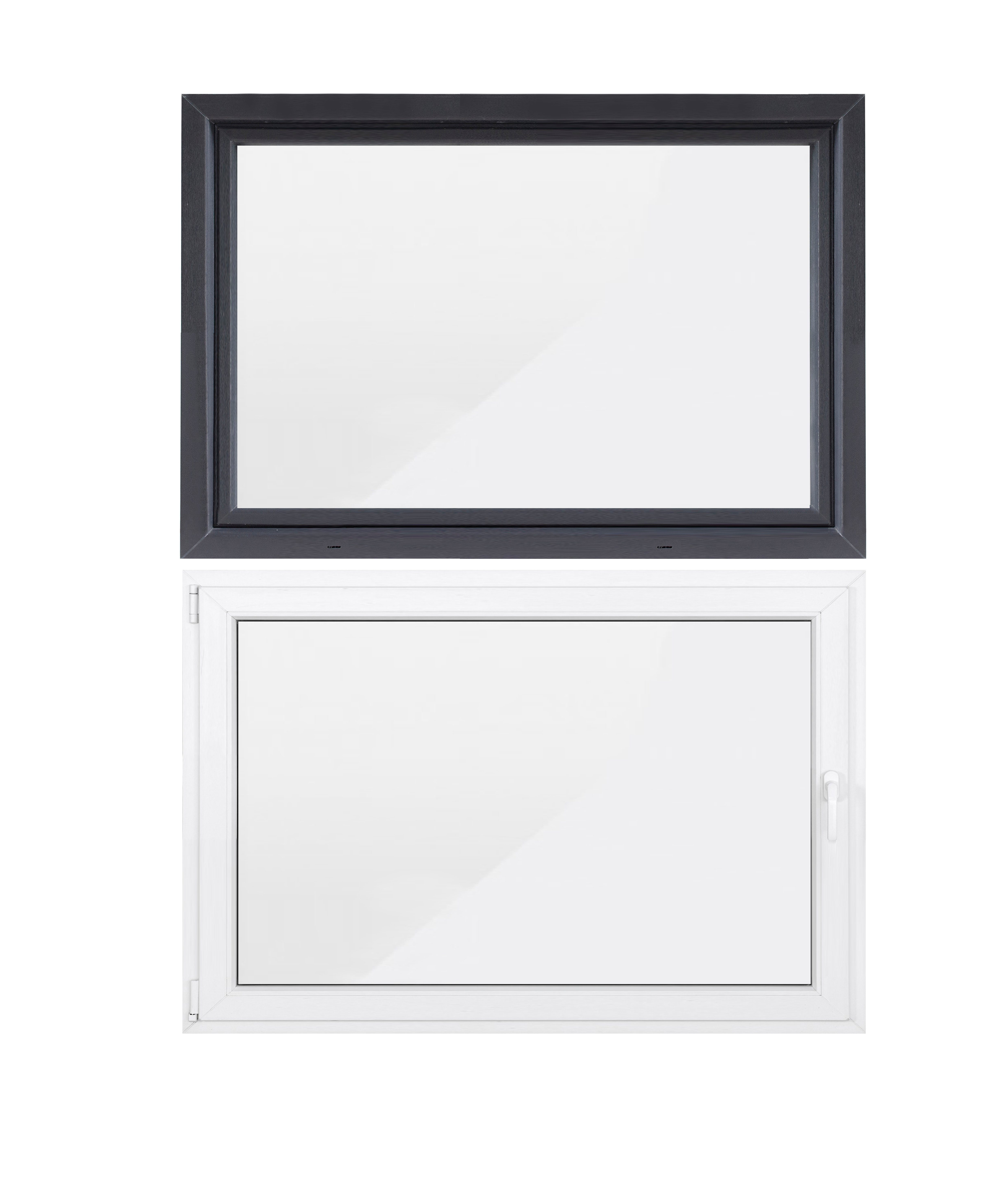 Kellerfenster Profil, SN 70 5-Kammer-Profil 800x400, weiß, Hochwertiges Sicherheitsbeschlag, RC2 GROUP mm (Set), Flügel, außen 1 anthrazit/innen DECO