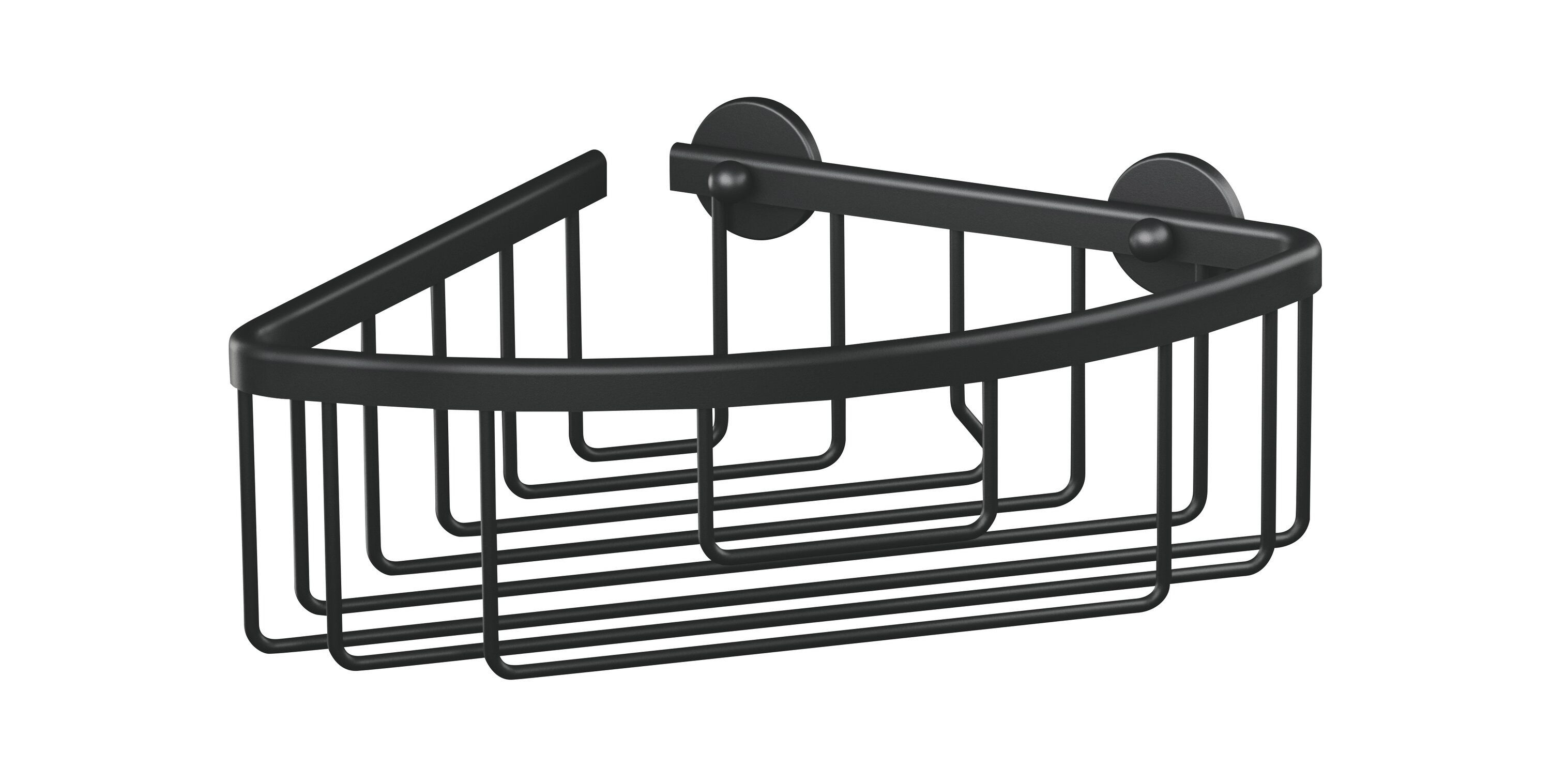 tesa Duschablage ALUXX BLACK Eck-Duschablage, einstöckig, Set 1-tlg., mit Klebelösung zur Wandmontage ohne Bohren
