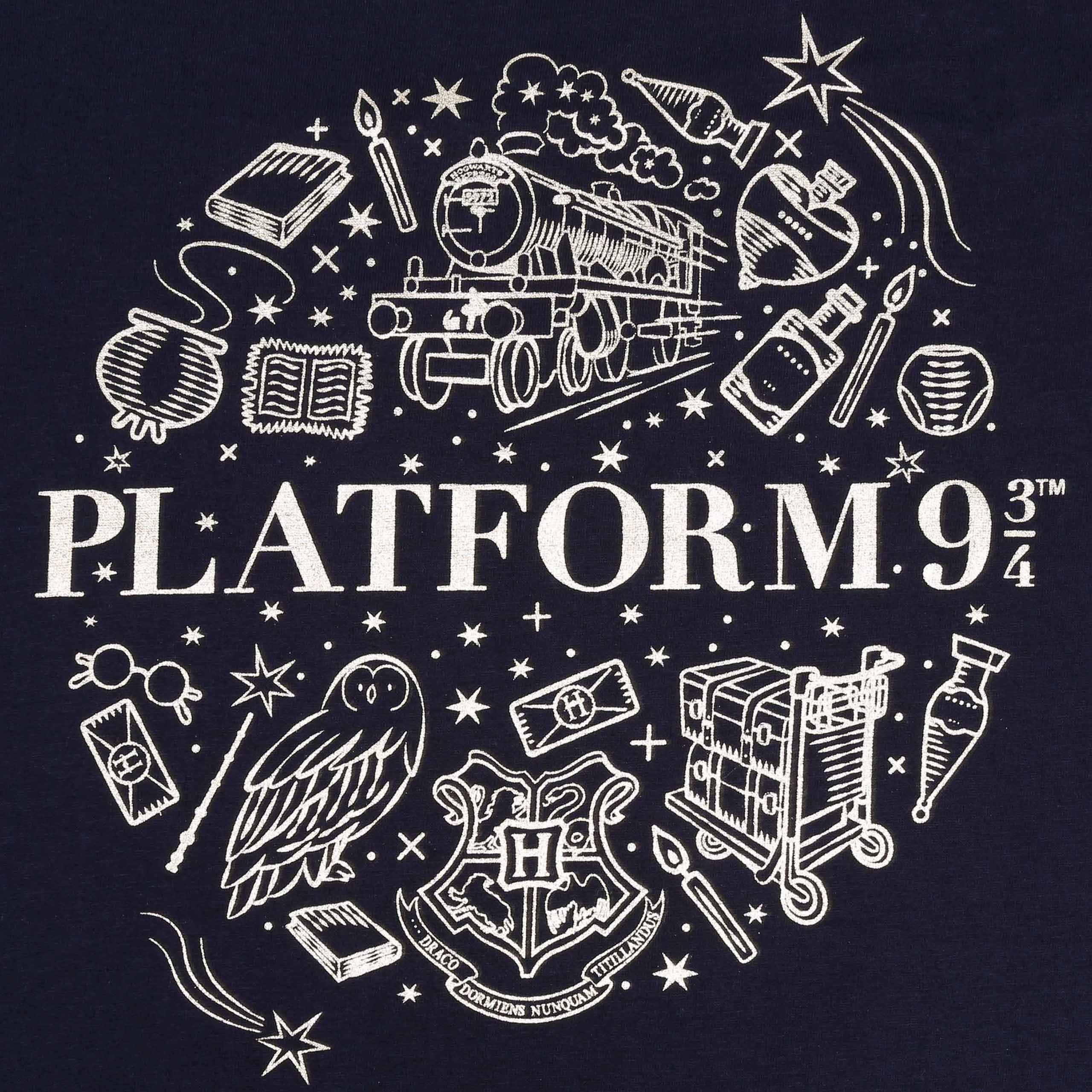 Harry Potter Pyjama Harry Potter Pyjama für Damen + Augenbinde, dunkelblau-burgunderrot XS