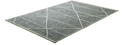 Teppich Braderup, Sansibar, rechteckig, Höhe: 2 mm, Flachgewebe, modernes Scandi Design, Motiv Rauten, mit Fransen