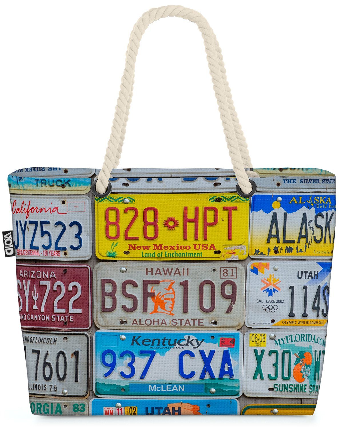 blechschild (1-tlg), Kennzeichen car USA kennzeichen Nummernschilder VOID schilder Strandtasche