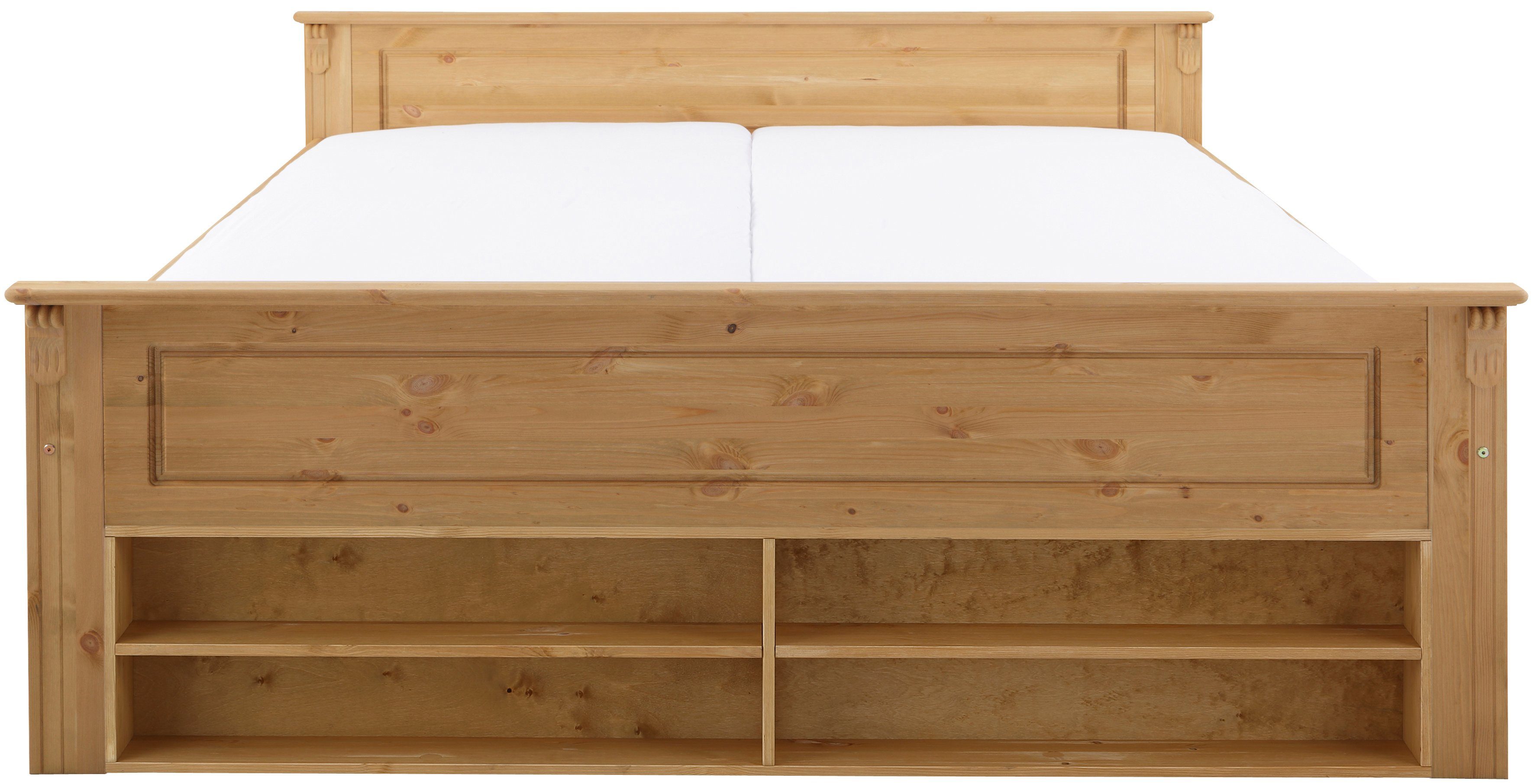 OTTO home Massivholzbett Tessin, Stauraumbett, Landhausstil, Schubladen optional, rustikal (Breite/Belastbarkeit 180cm/220 KG, 140cm/180 KG), zertifizierte Kief – Bild 4 von 5