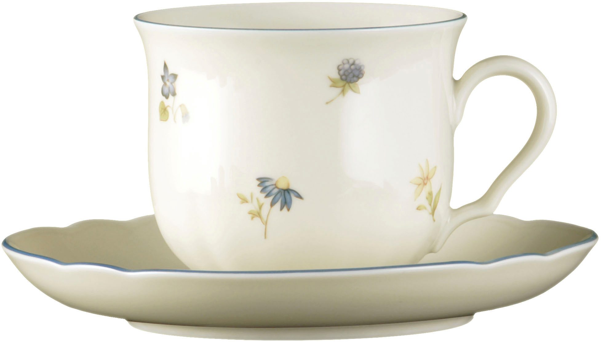 Seltmann Weiden Kombiservice Geschirr-Set, Service Marie-Luise Streublume (30-tlg), 6 Personen, Porzellan, Teller, Tasse, Untertasse, Made in Germany, 30 Teile, für 6 Personen