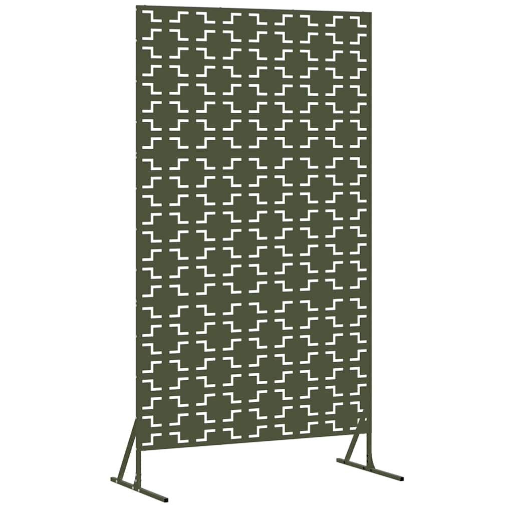 vidaXL Gartenzaun Sichtschutz 100 x 50 x 180 cm Stahl Olivgrün, (1-St)