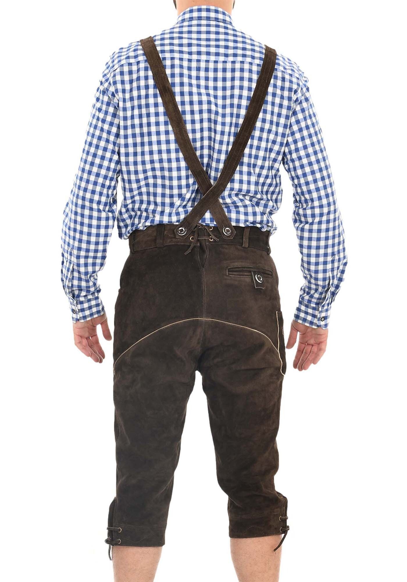 Alessandro Salvarini Trachtenlederhose ASSeppl Lederhose aus Echtleder mit Träger im traditionellen Stil – Bild 4 von 4