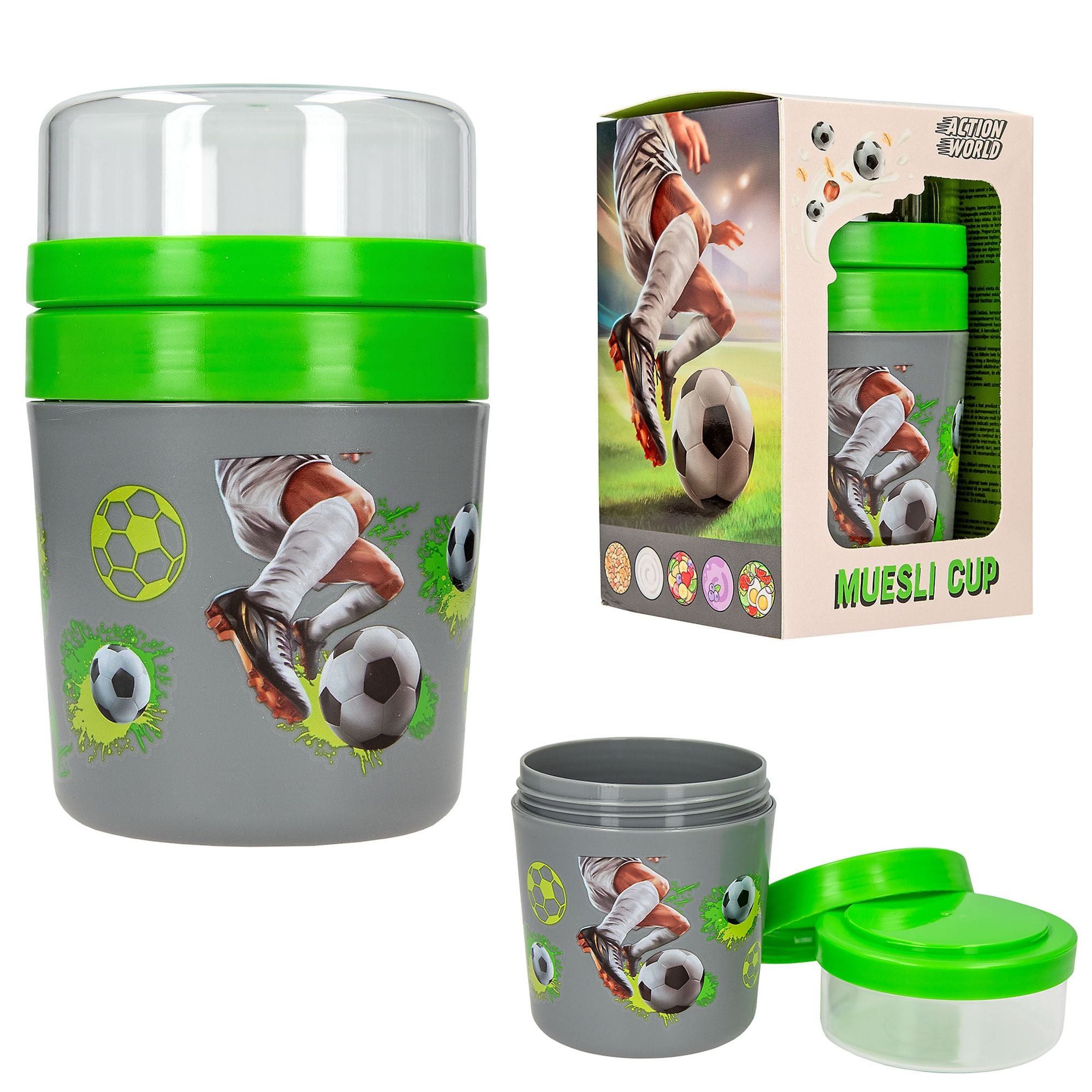 Depesche Spiel Action World Müslibecher Fußball 500 ml – BPA-frei