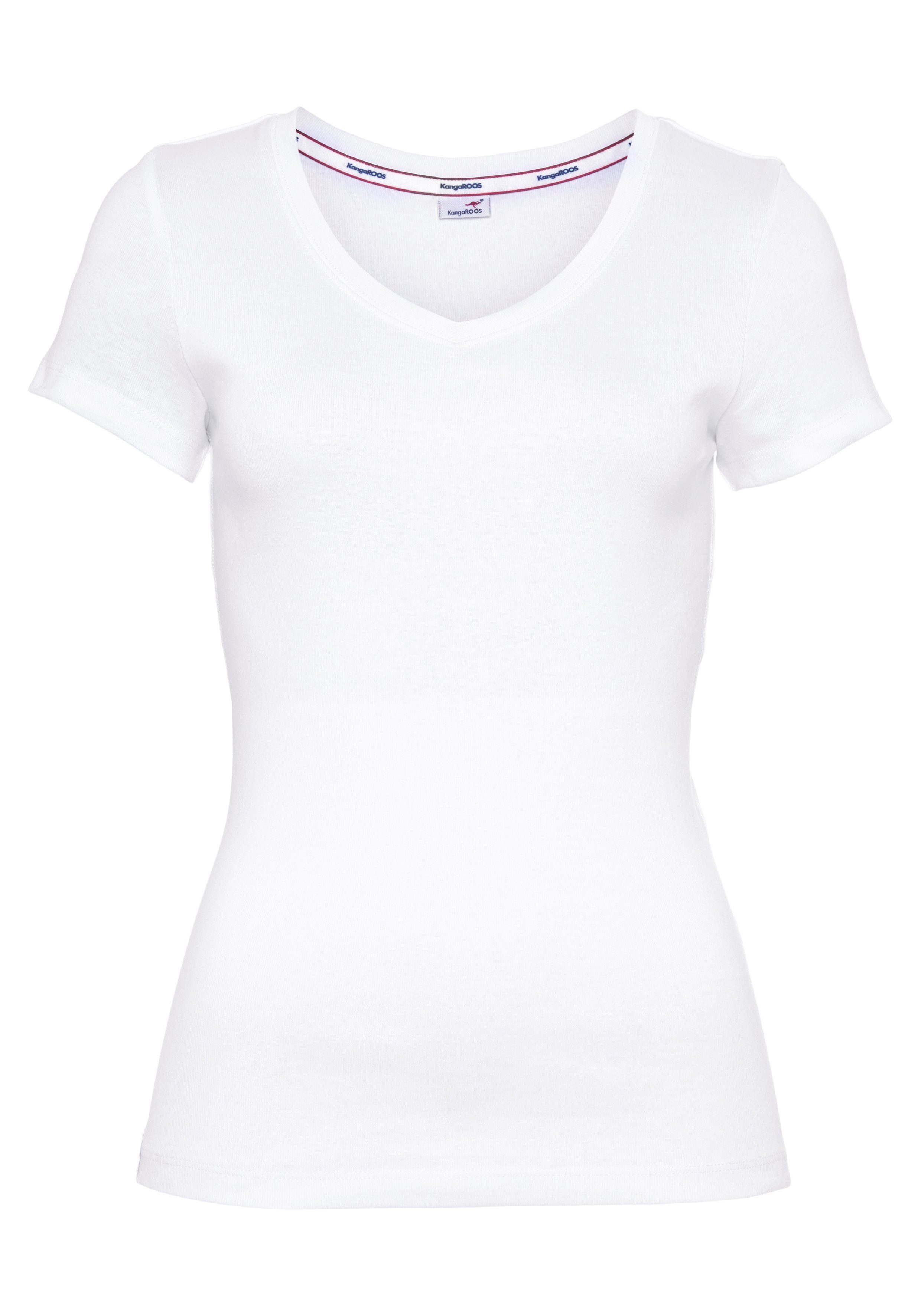 KangaROOS V-Shirt (Spar-Set, 2er-Pack) Kurzarm, figurbetonter Schnitt, aus Baumwolle, im 2er-Pack. Reduzierter Preis € 20,99. Unverbindliche Preisempfehlung € 29,99, (€ 20,99 pro 1 Stk)