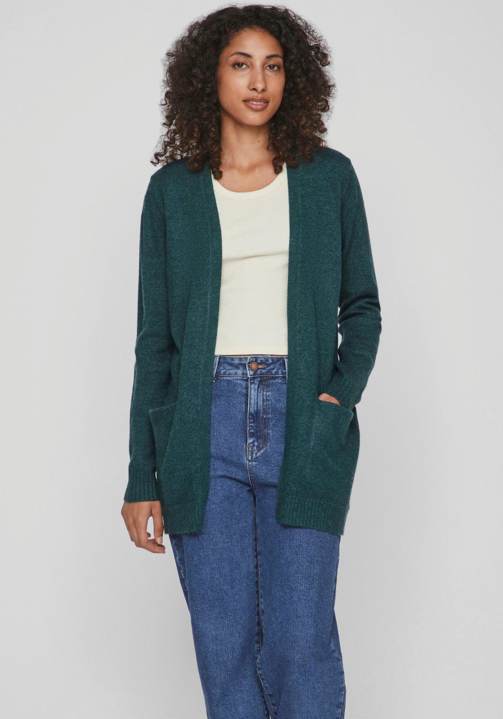 Pine L/S Ponderosa MELANGE OPEN Vila Detail:DARK KNIT NOOS Strickjacke - CARDIGAN VIRIL