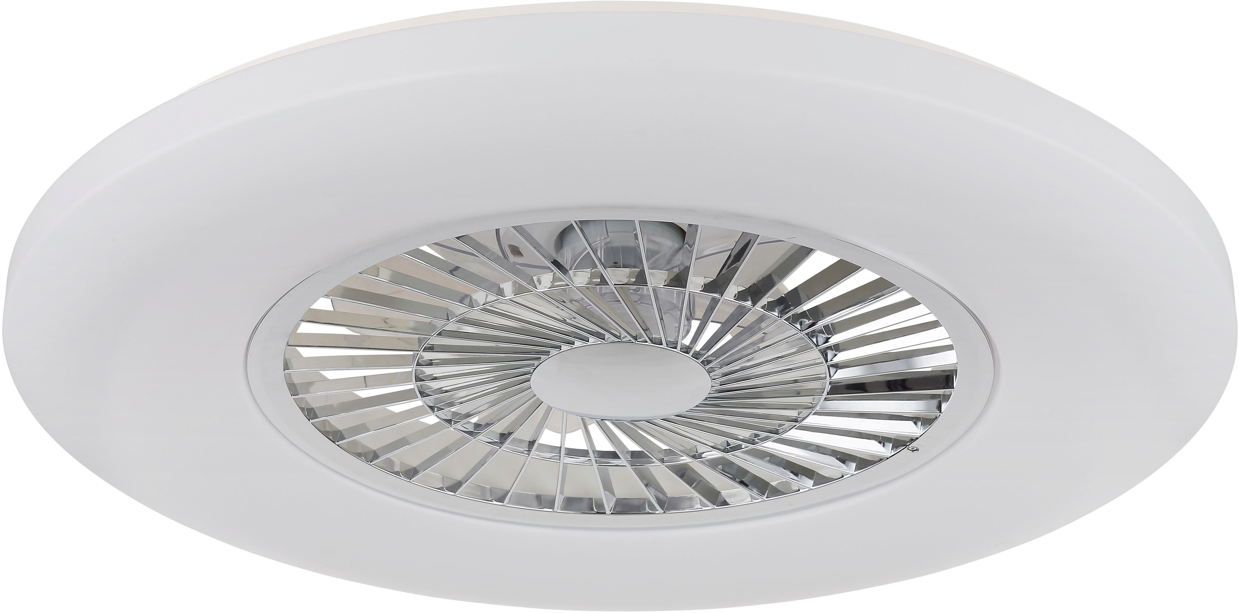 GLOBO LIGHTING Deckenleuchte ALVA, Dimmfunktion, Fernbedienung, Infrarot inkl., Memoryfunktion, Nachtlichtfunktion, RGB, Timerfunktion, Ventilatorfunktion, mehrere Helligkeitsstufen, LED fest integriert, warmweiß - kaltweiß, Ventilator RGB bunt Regenbogen Funktionen heizen-kühlen Wohnraum