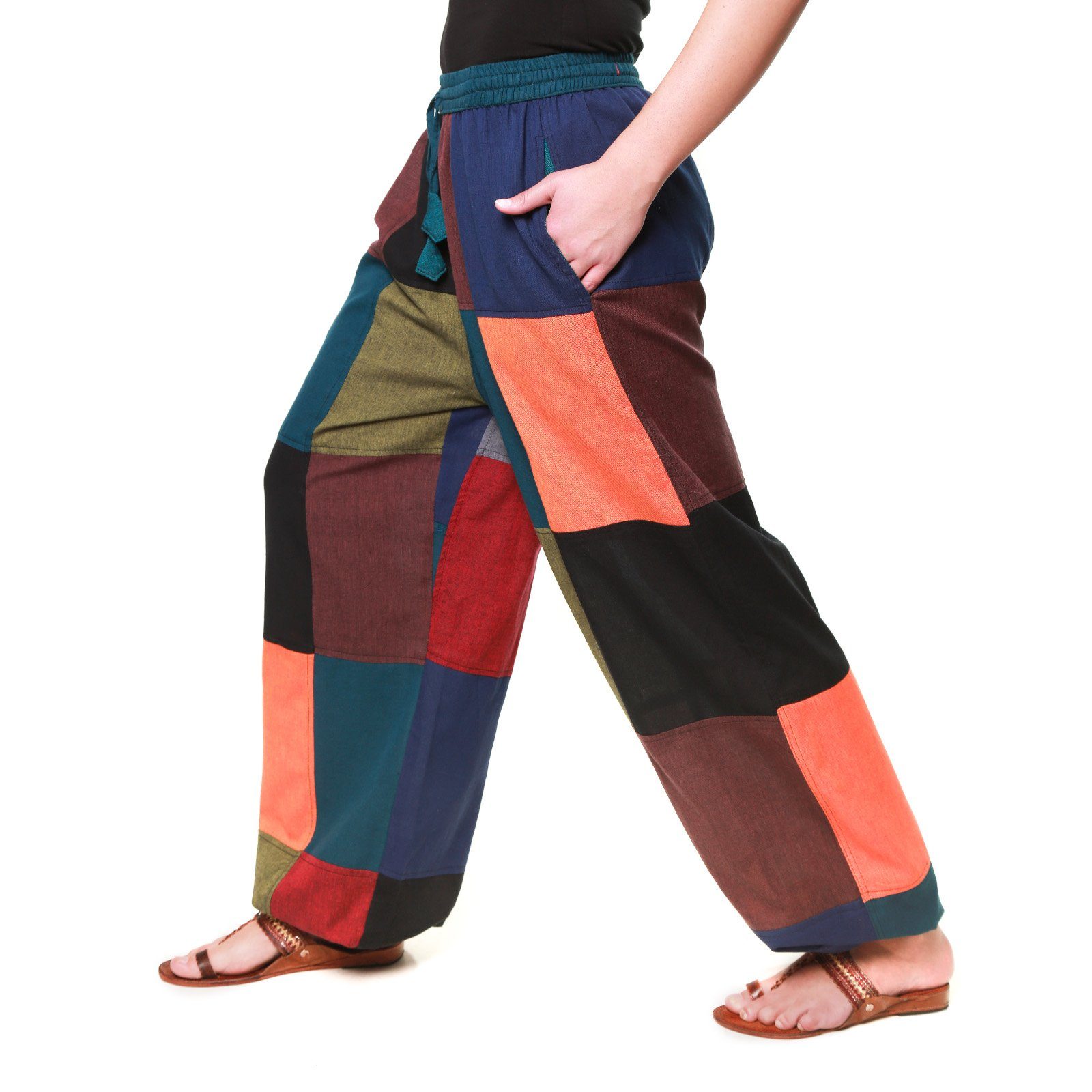 MAGIE UND Unisex Patchwork Yogahose Hose Bunte Boho KUNST Nachhaltig Hippiehose Freizeit