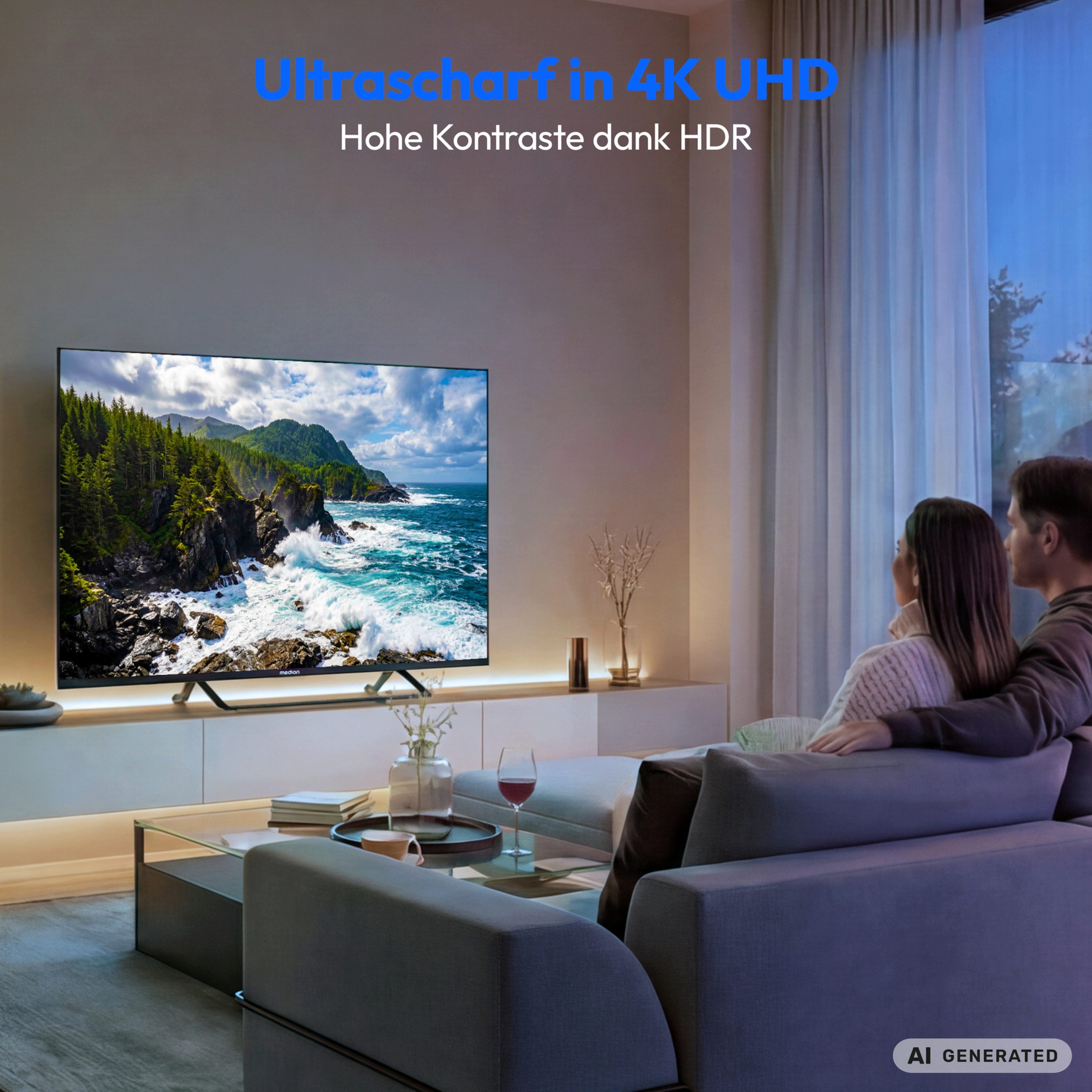 Medion® MD855401 LCD-LED Fernseher (138.8 cm/55 Zoll, 4K Ultra HD, 60Hz, X8552602)