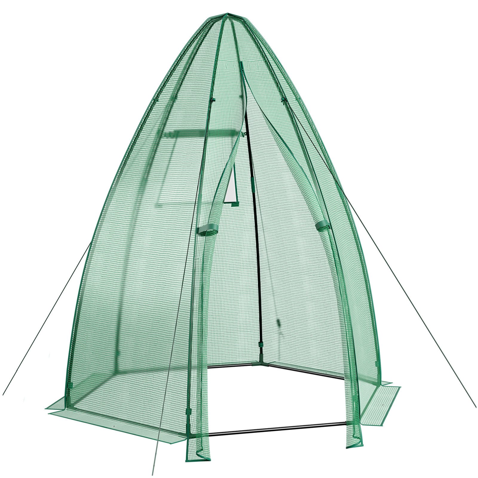 COSTWAY Foliengewächshaus Gewächshaus, mit Allwetter-PE-Abdeckung & Rolltür günstig online kaufen