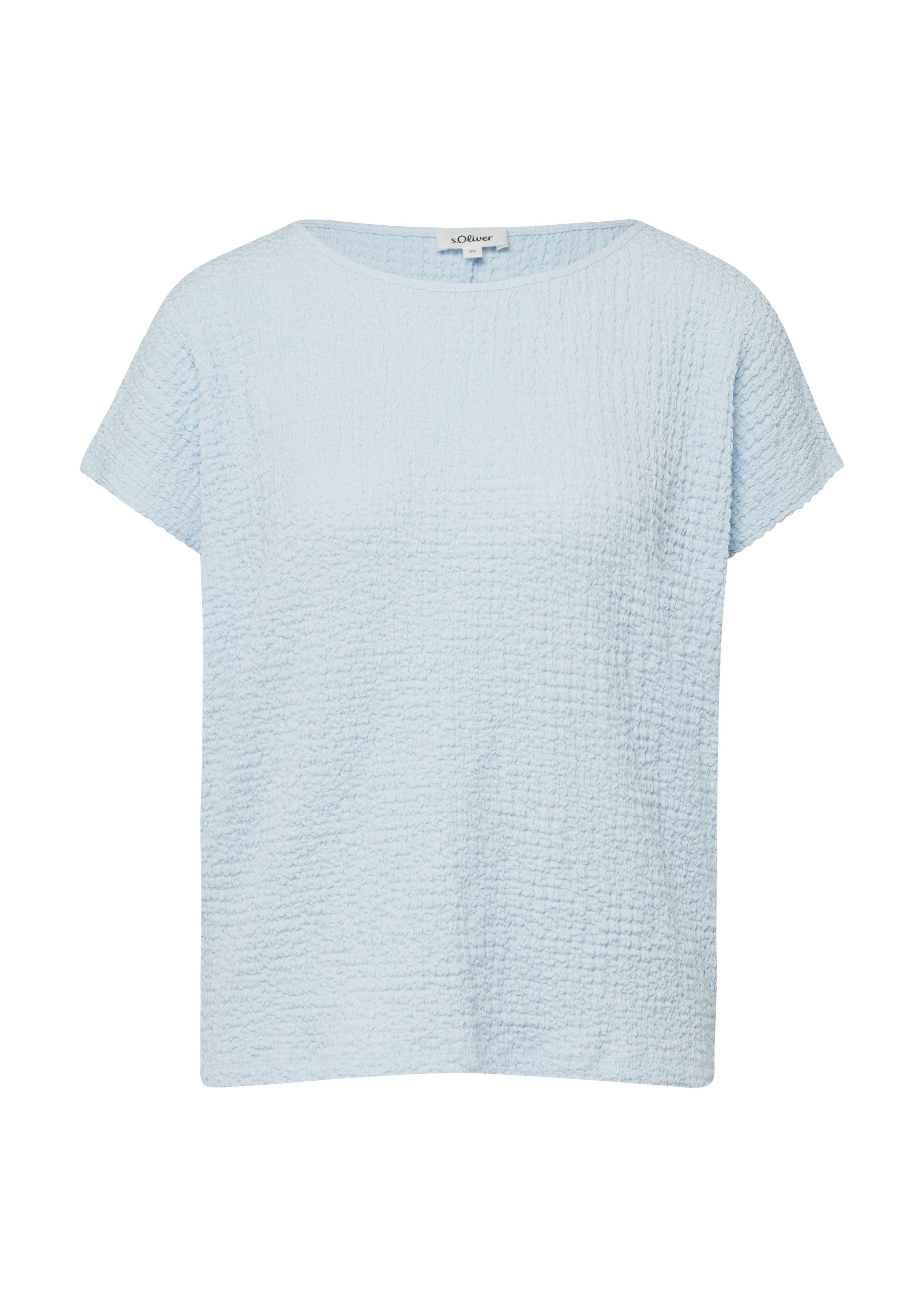 s.Oliver Kurzarmshirt T-Shirt T-Shirt aus Strukturjersey mit überschnittene günstig online kaufen