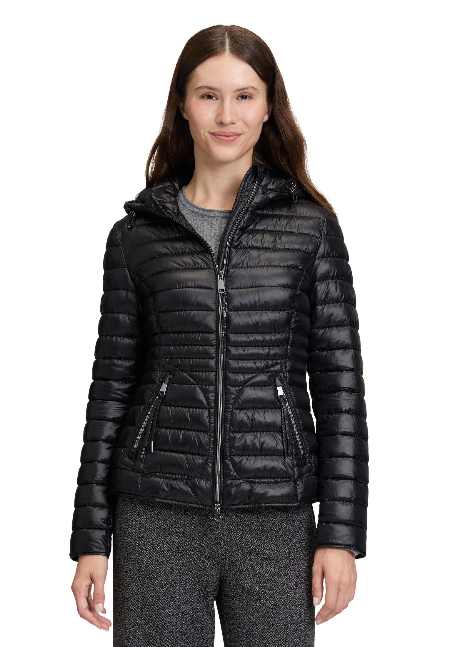 Cartoon Steppjacke Damen Steppjacke mit Reißverschlusstaschen günstig online kaufen