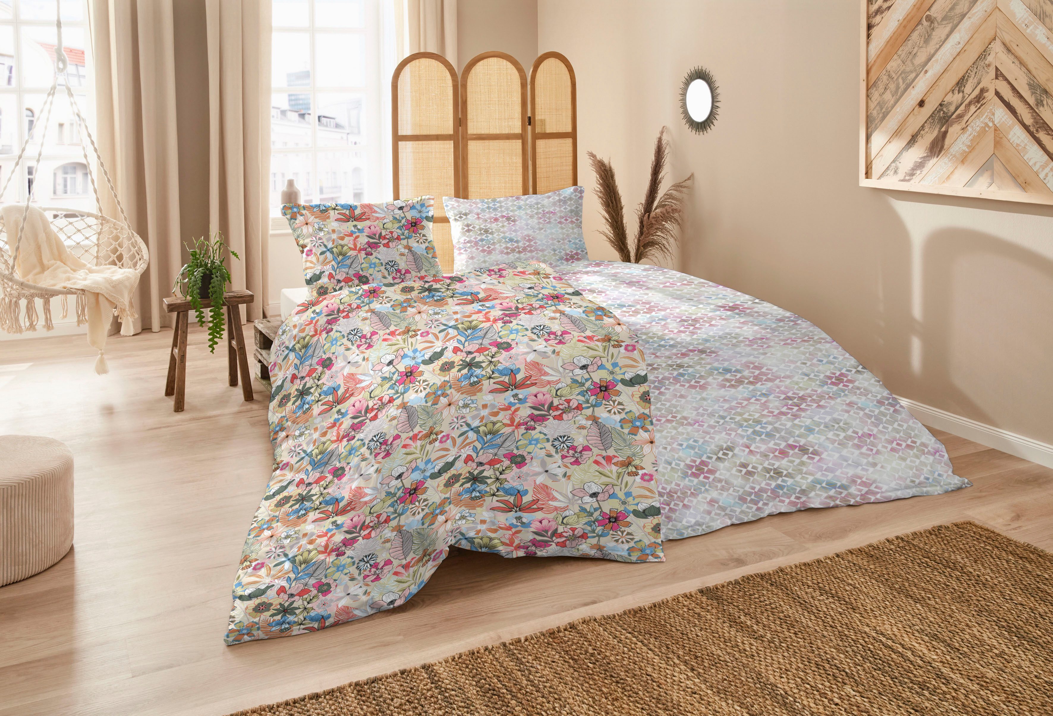 Primera Bettwäsche Primera Perkal-Bettwäsche Ernesta, Perkal, 2 teilig, mit einem verspielten Blumendesign